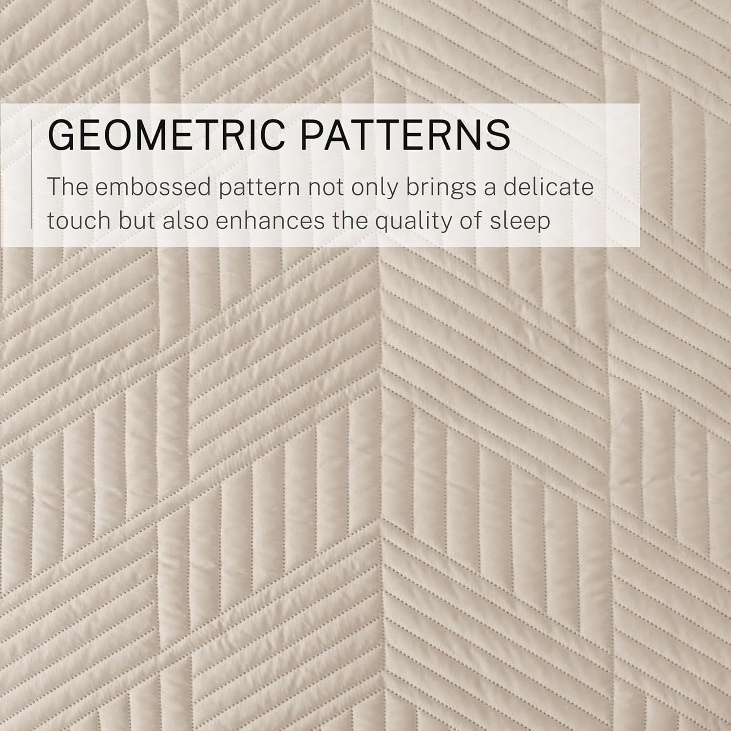 Exclusivo Mezcla Ultrasonic Quilt Set Twin Size Soft Modern Geometric Bedding