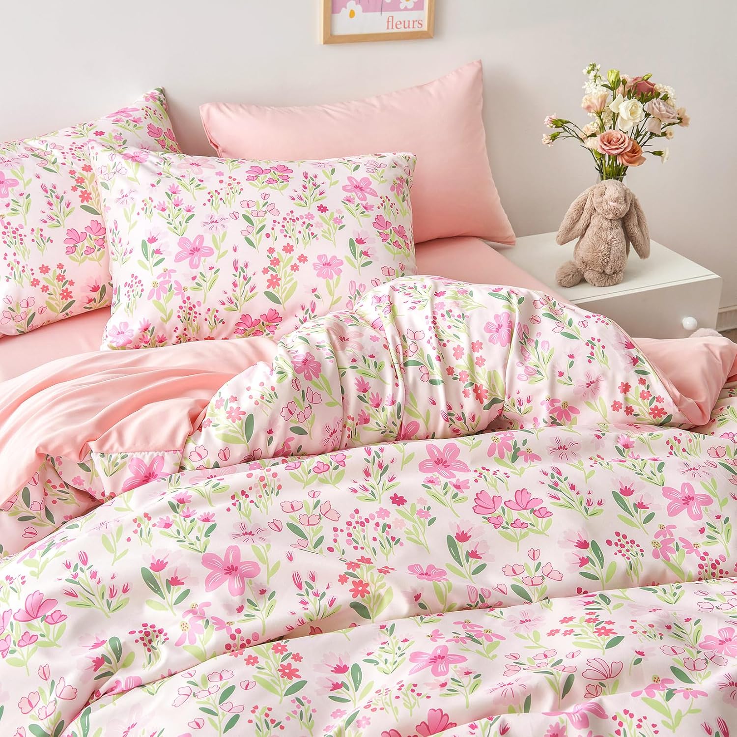 Wake In Cloud Floral Comforter Set 3 Piece