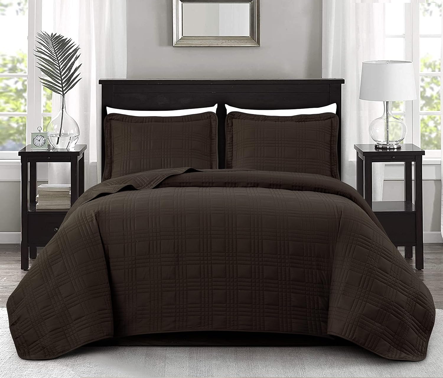 Chezmoi Collection Kingston Queen Size Bedspread Set 3-Piece