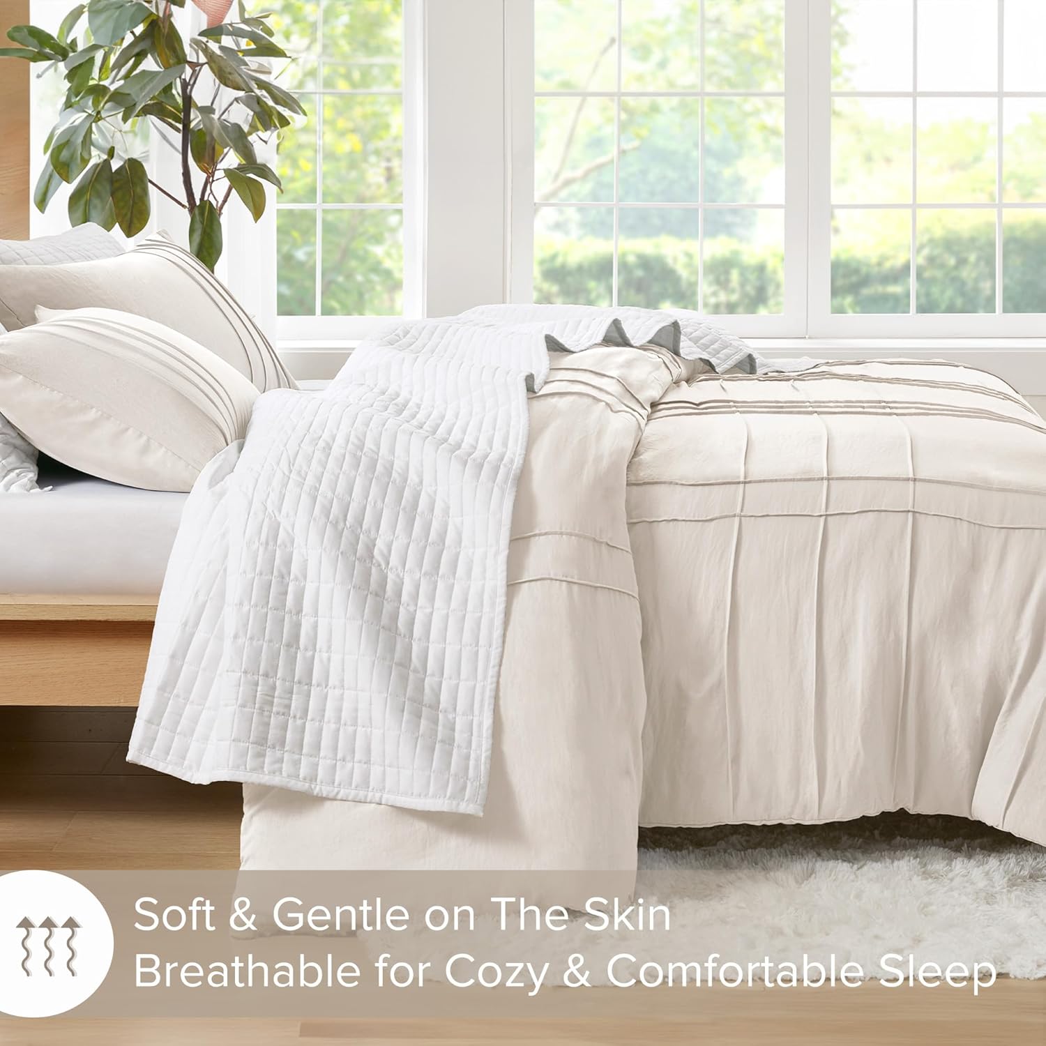 Comfort Spaces Cream Comforter Set - TwinTwin XL 2 Pcs