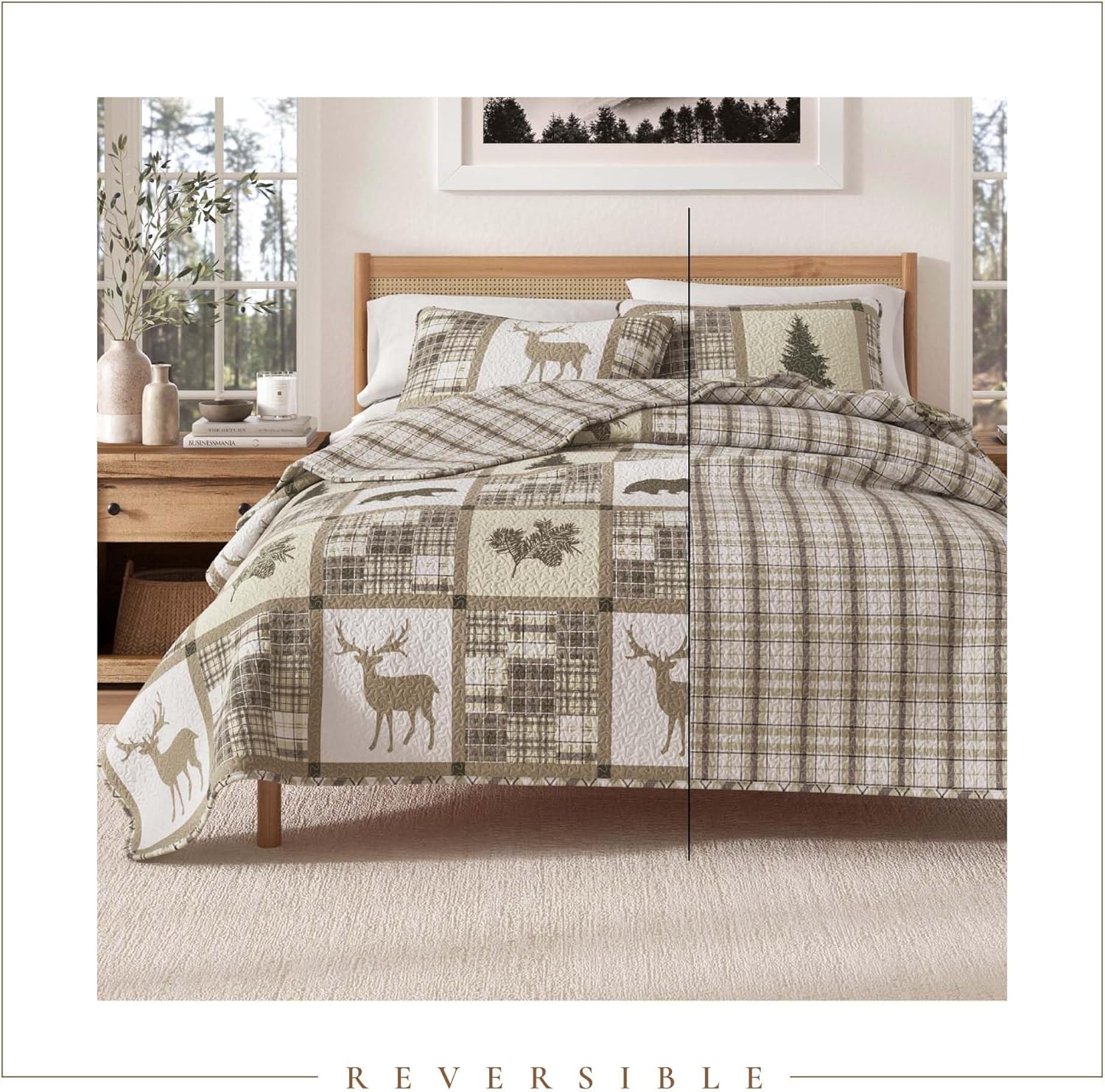 Great Bay Home Lodge Bedspread Set FullQueen Reversible