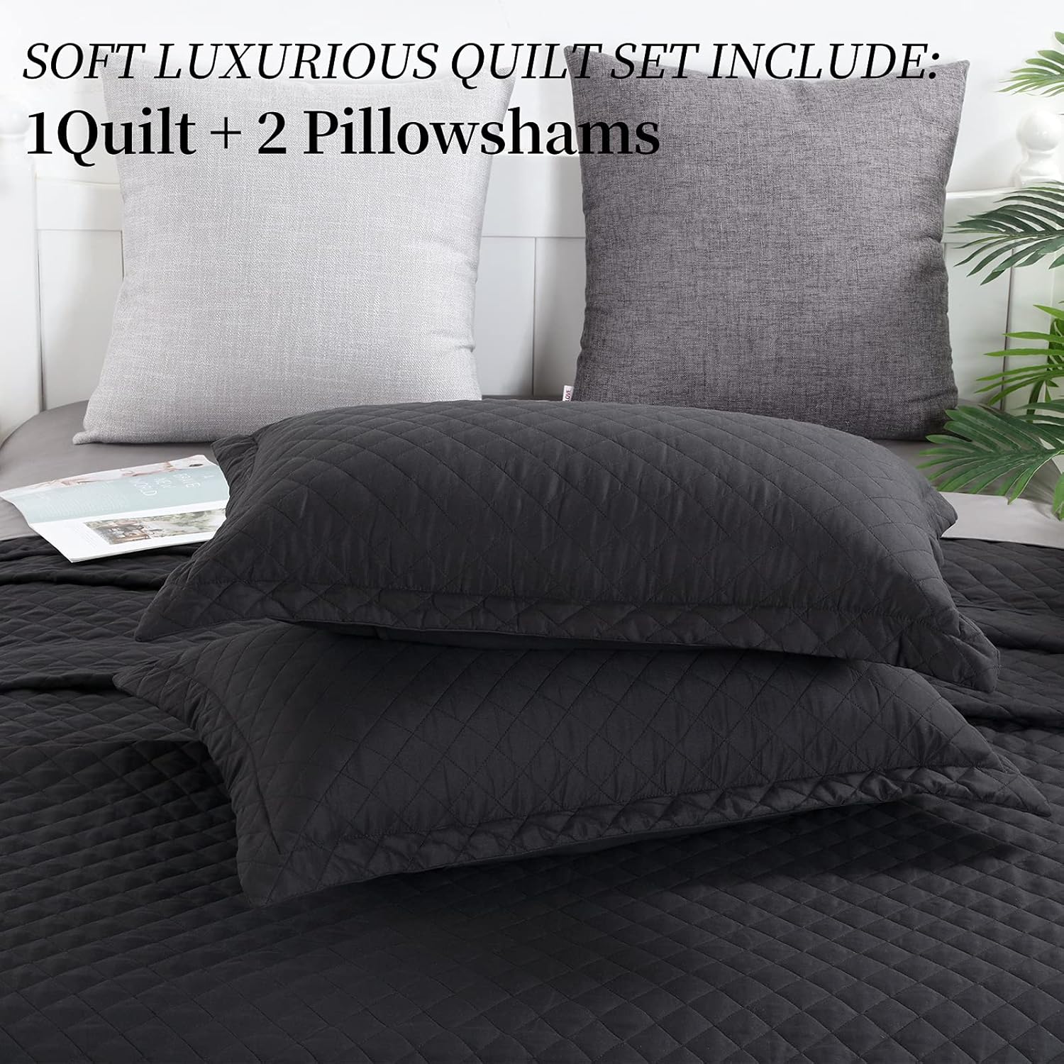 HOMBYS 3 Piece Oversized King Quilt Set 1