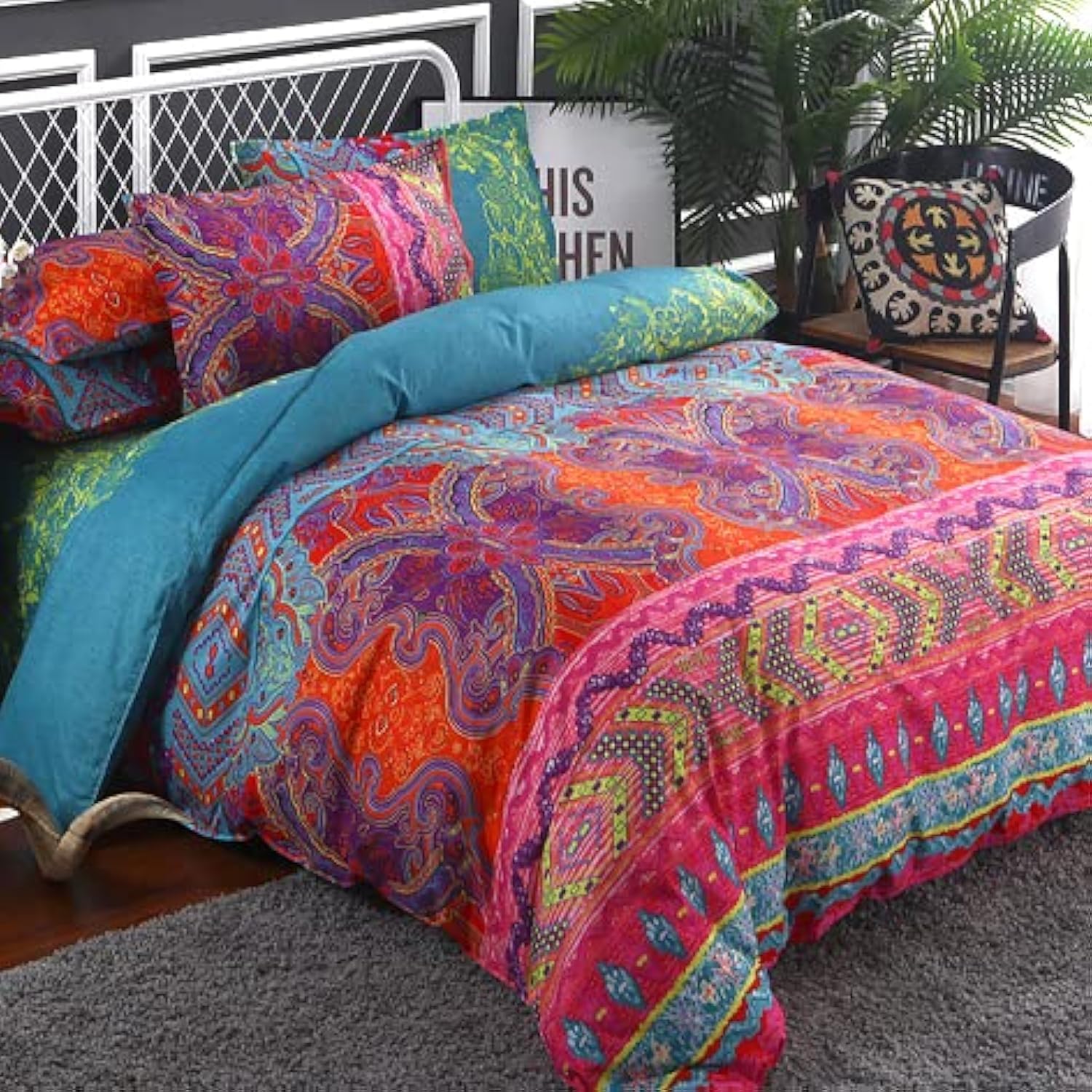 WONGS BEDDING Bohemian Comforter Set King