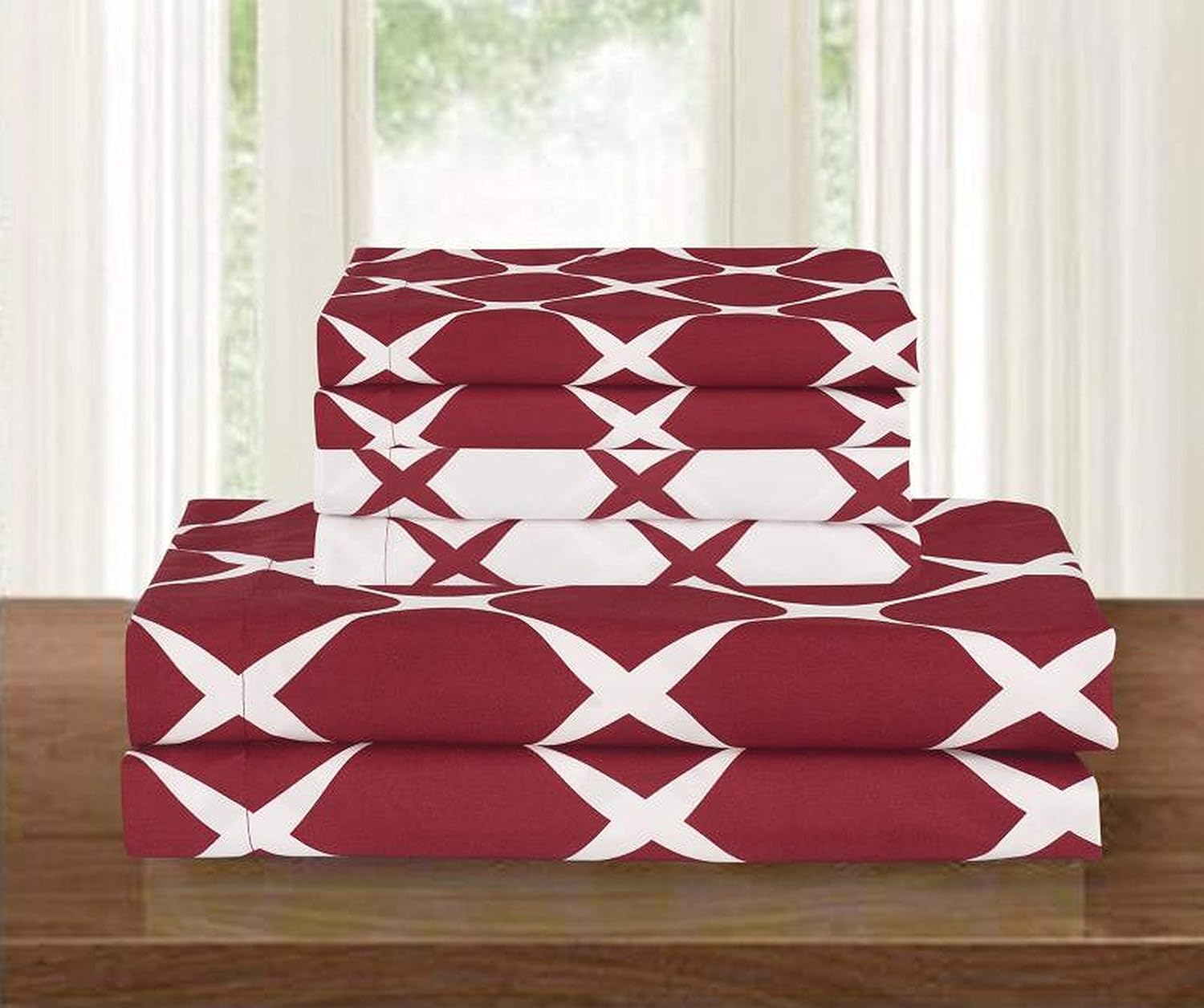 Elegant Comfort Luxury 3-Piece Reversible Duvet Set - FullQueen Burgundy 1
