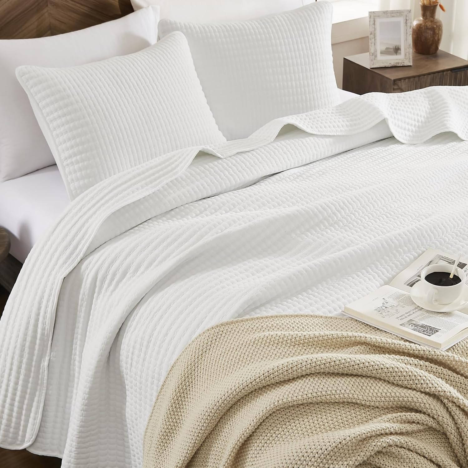 WRENSONGE Queen Quilt Set 3-Piece Microfiber