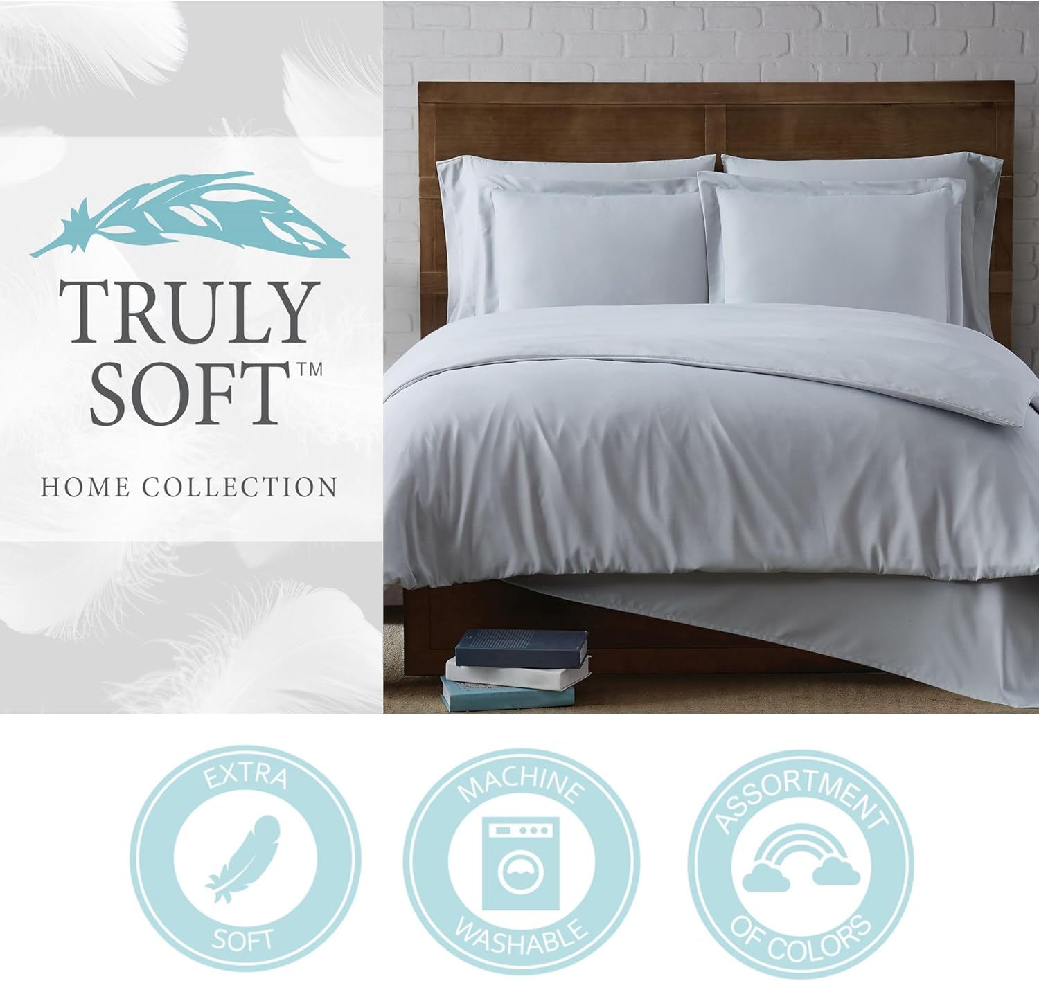 TRULY SOFT Ivory 3-Piece King Duvet Set