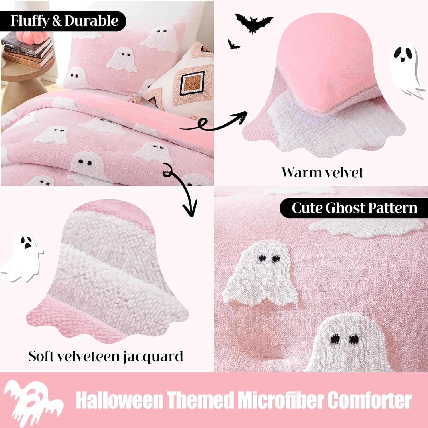 Smoofy Halloween Comforter Set - Lightweight Full Size Bedding