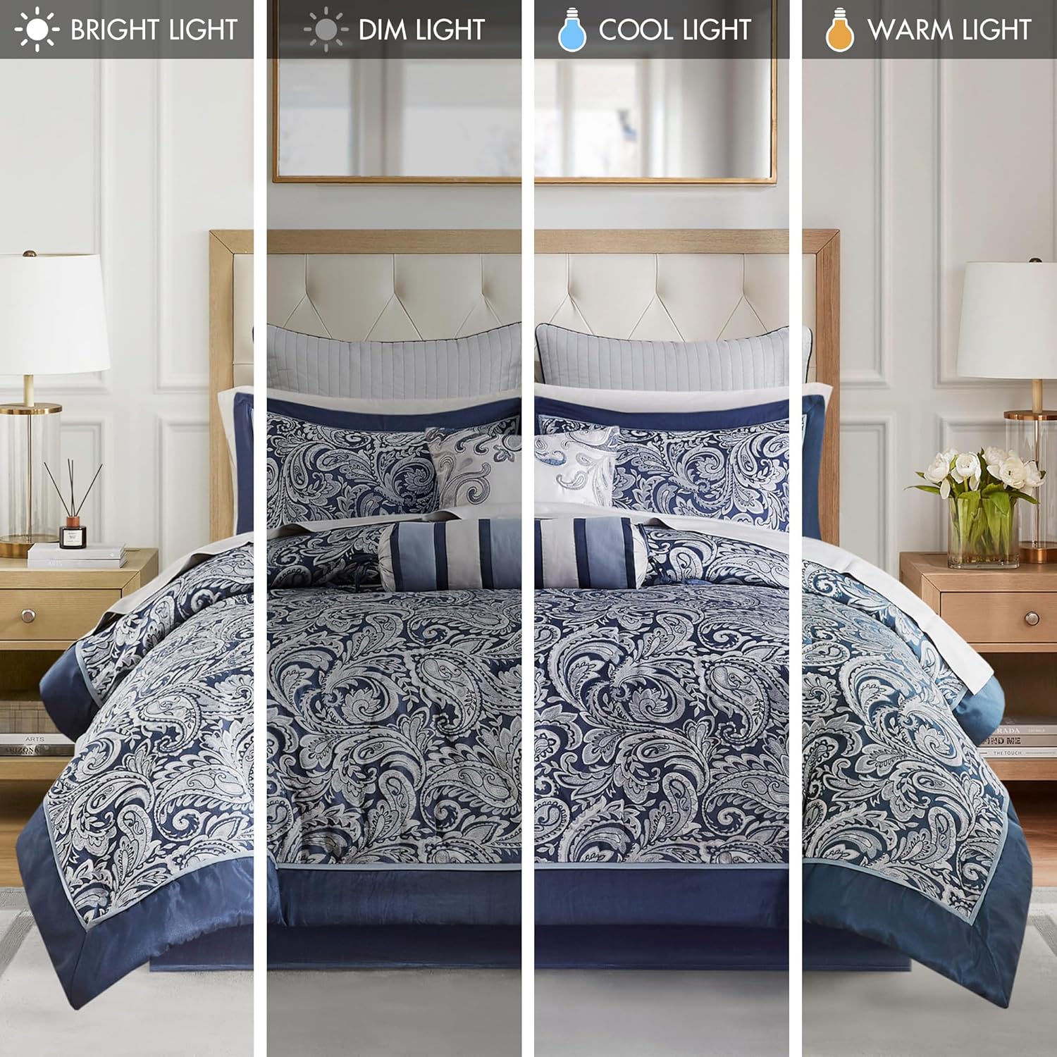 Madison Park Aubrey Cozy Comforter Set Queen Navy 12 Piece 1