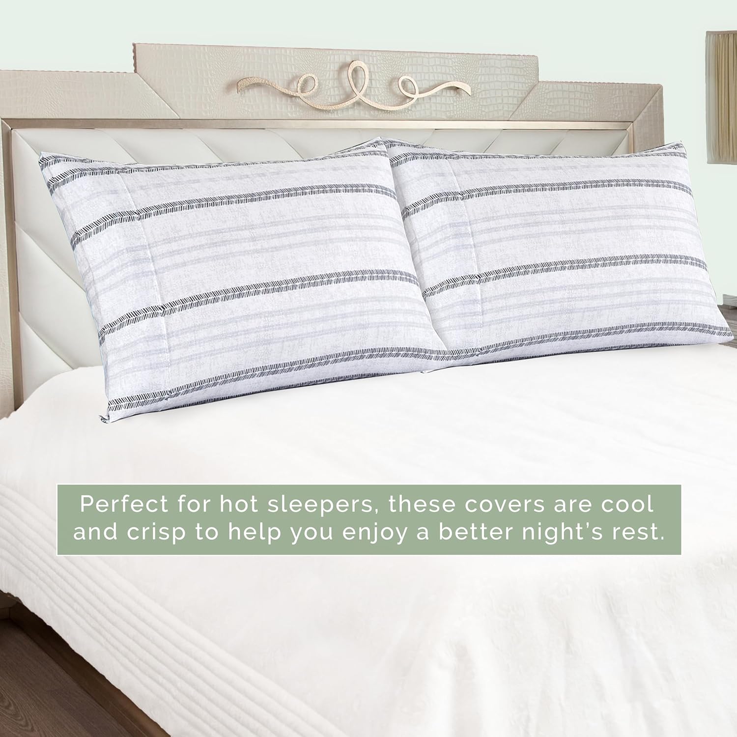 Elegant Comfort Ultra Soft Striped Pillowcases Set of 2 1