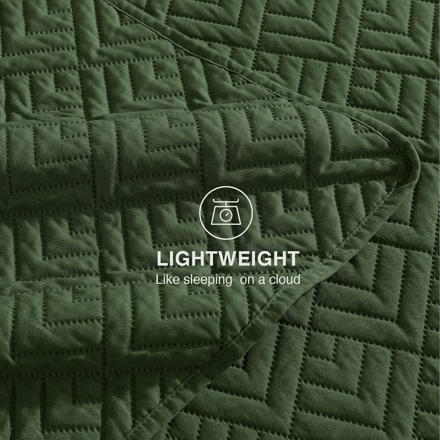 EXQ Home King Size Quilt Set Olive Green 3 Piece