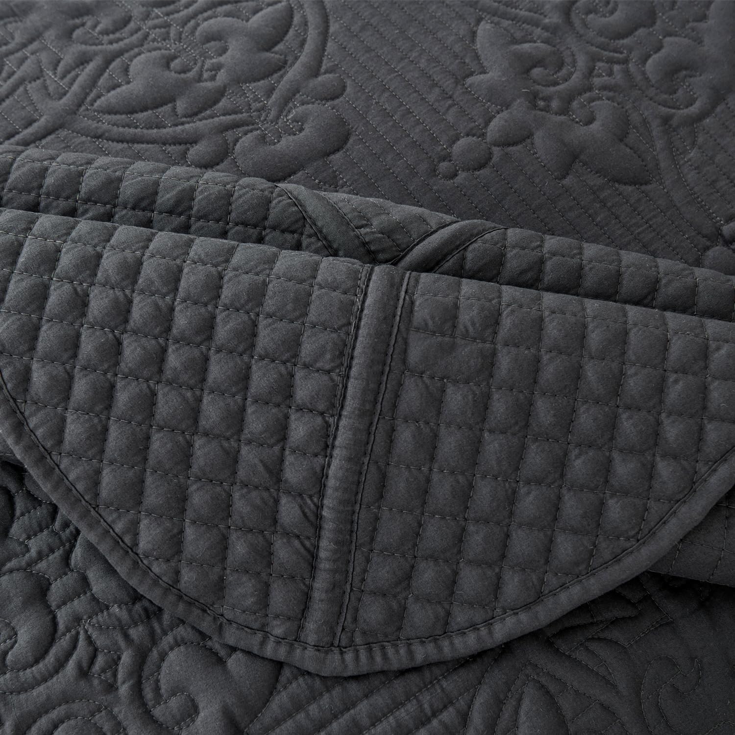 EVENHUG Quilt Set King Size Dark Grey 120x120