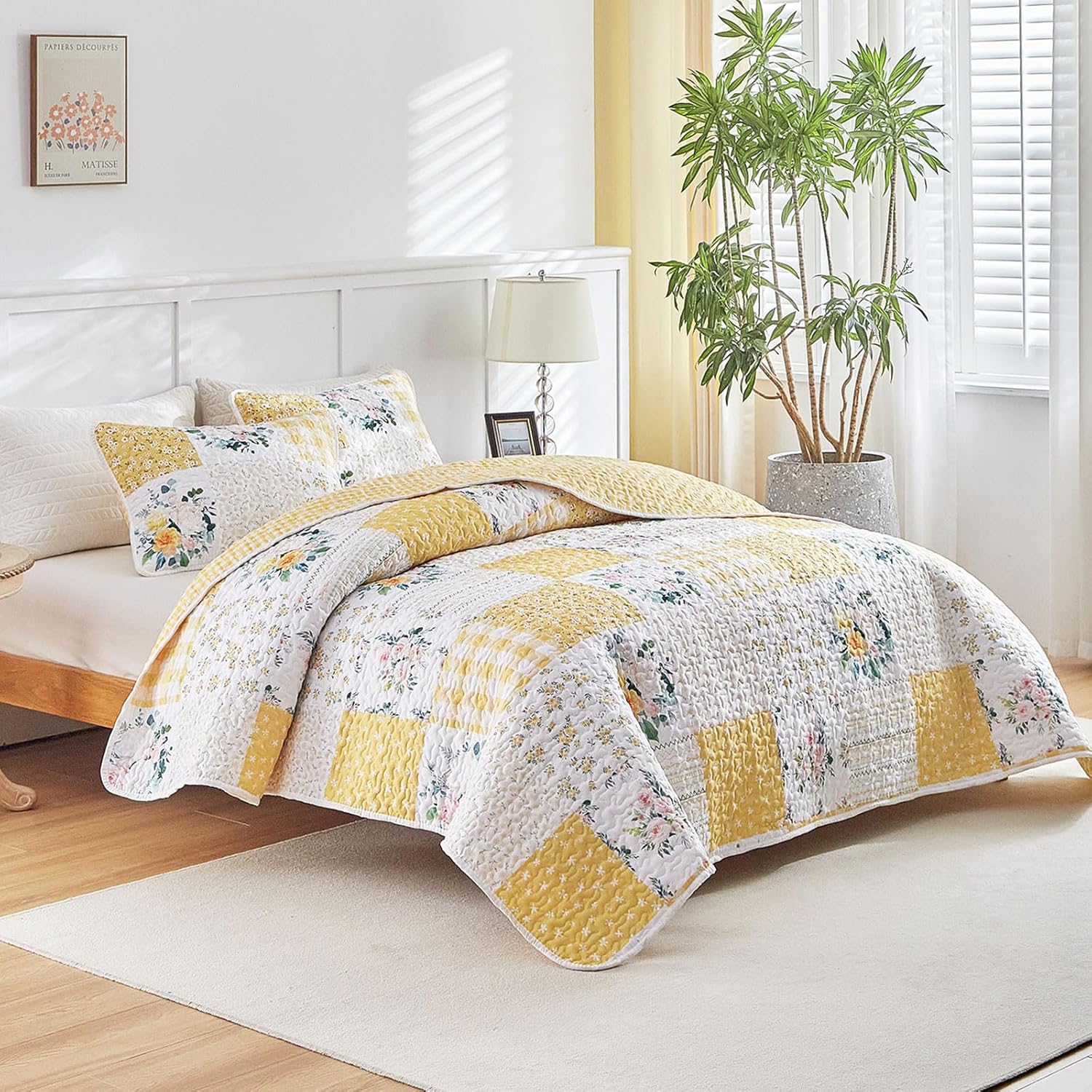 Joyreap 3-Piece Patchwork Quilt Set for California King