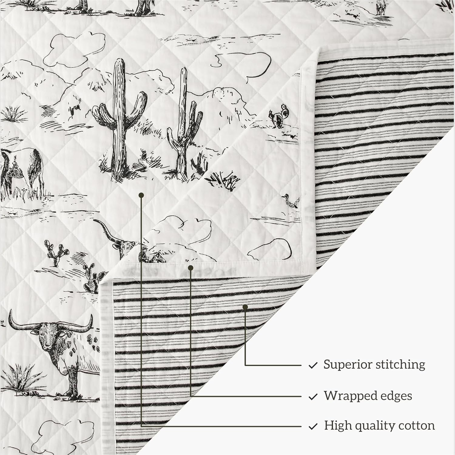 Paseo Road Western Quilt Set 3 Piece Full Queen