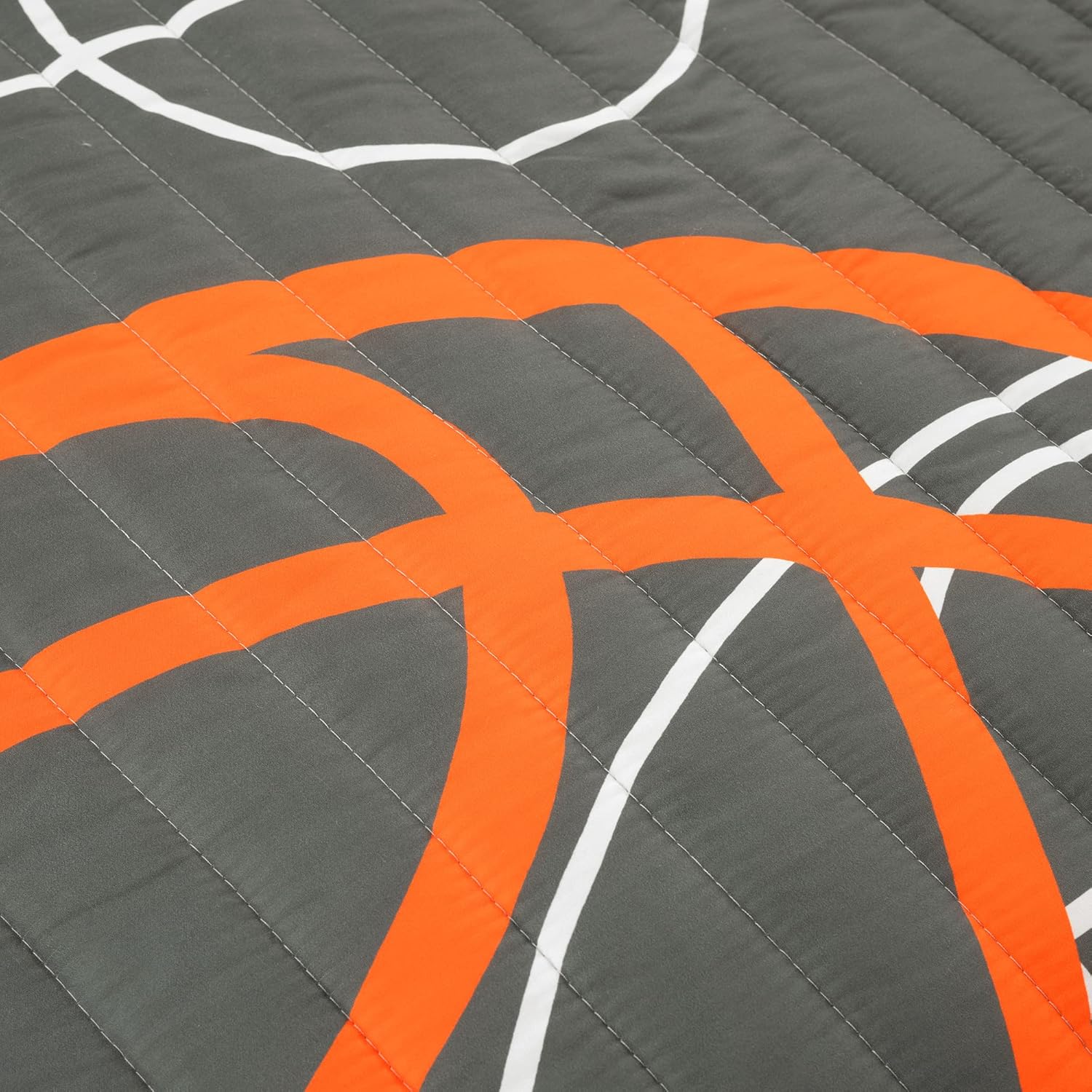 Lush Decor Basketball Quilt Set 4 Piece Twin Charcoal