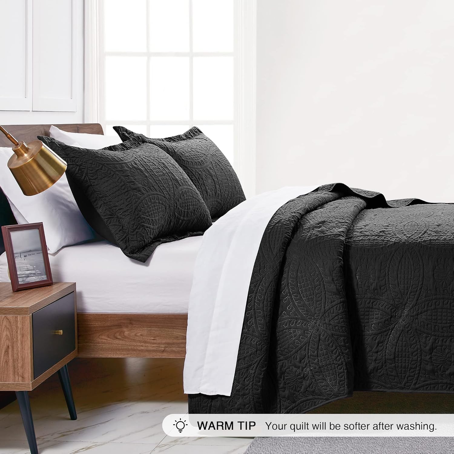 Loves Cabin King Size Quilt Set with Coin Pattern 1