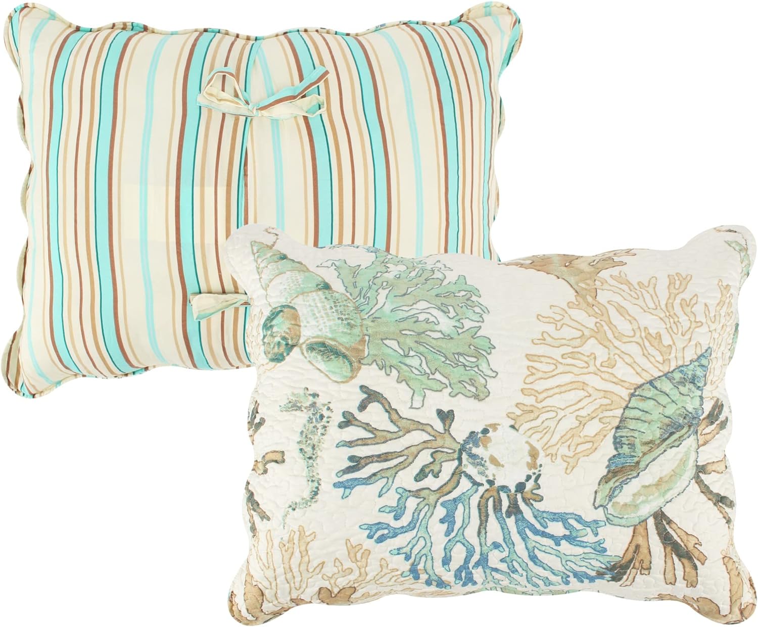 Barefoot Bungalow Atlantis Coastal Quilt Set 3-Piece KingCal King Jade 1
