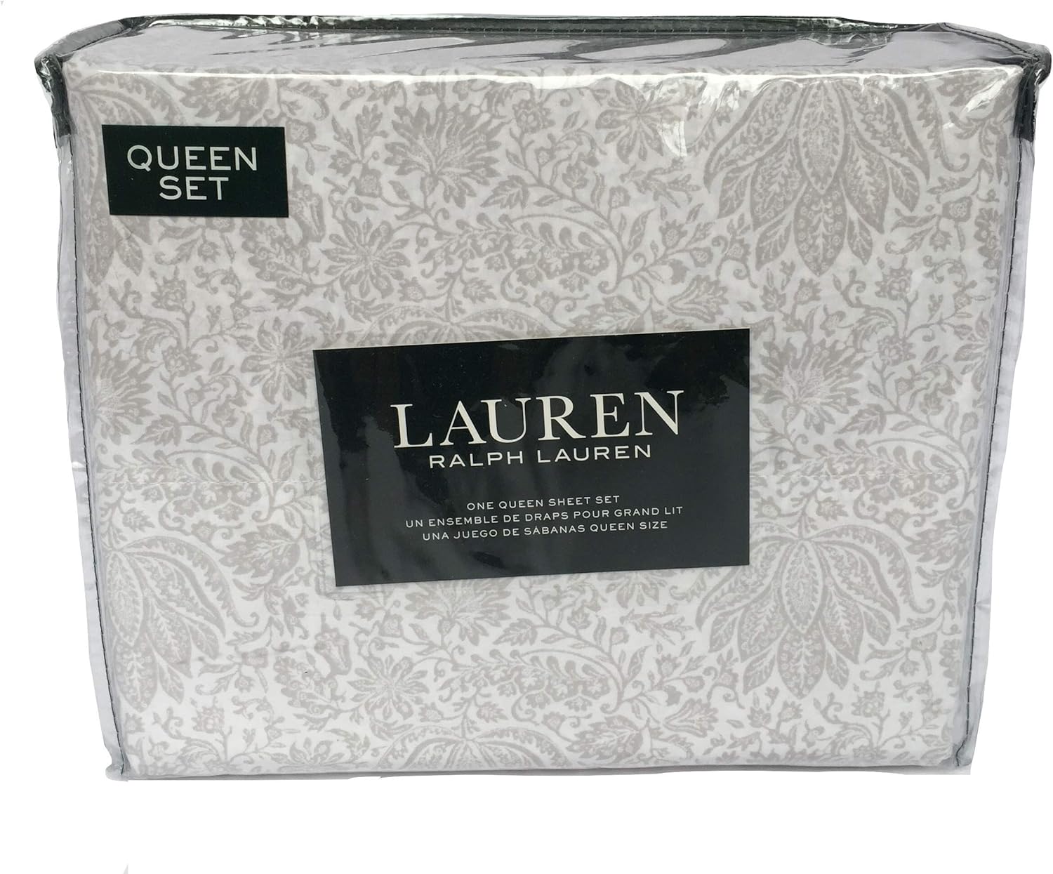Lauren Ralph Lauren Queen Sheet Set Gray White Medallion