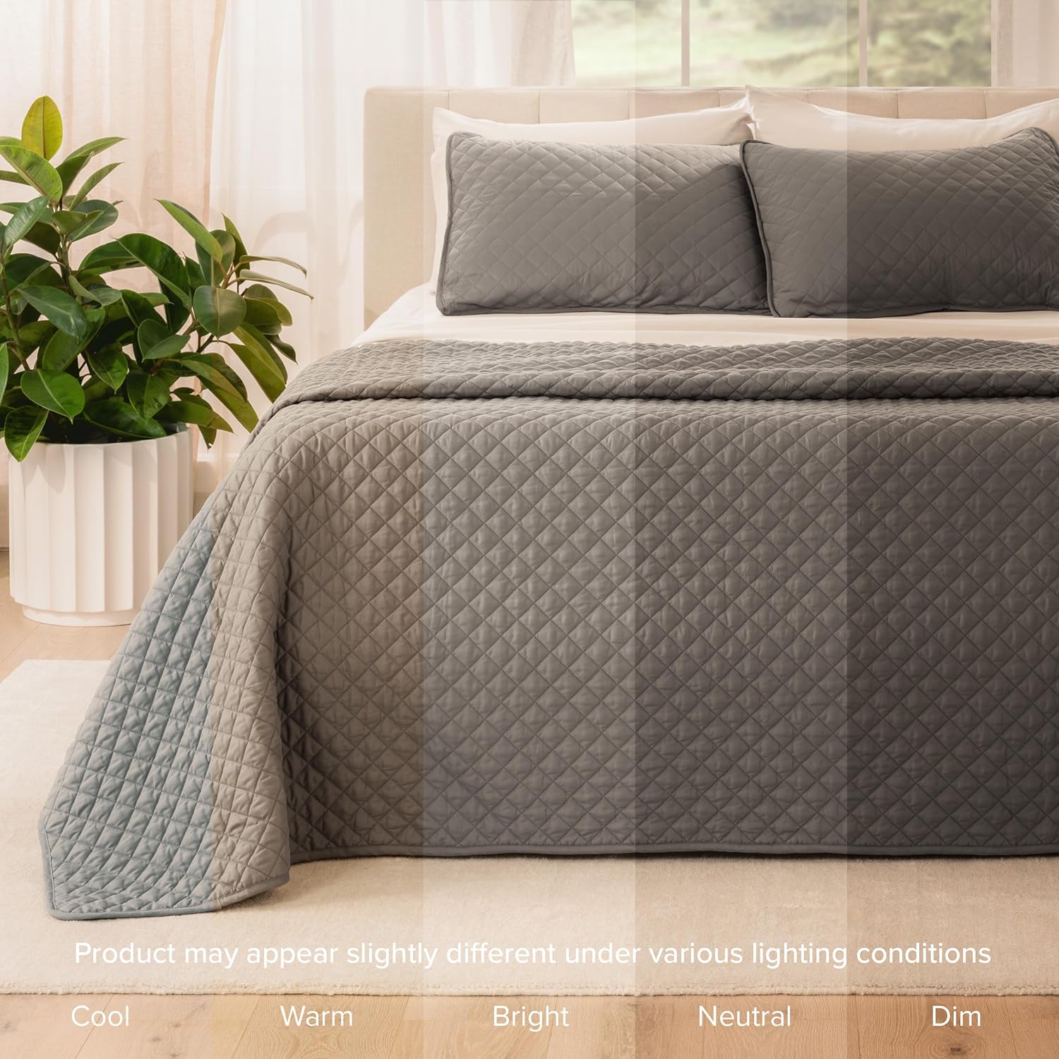 Bare Home Coverlet Set TwinTwin XL Grey