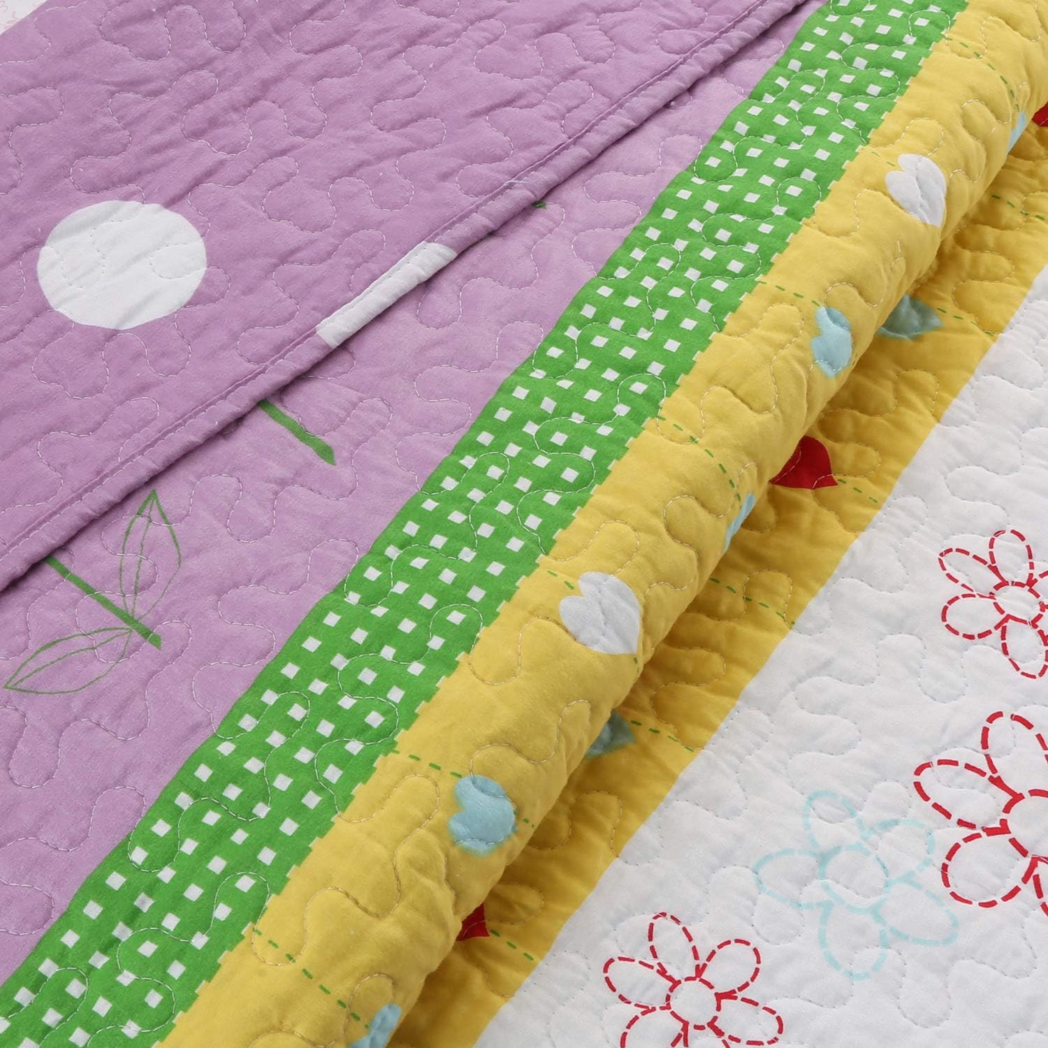 Cozy Line Floral Heart Reversible Quilt Set Twin 2 Piece