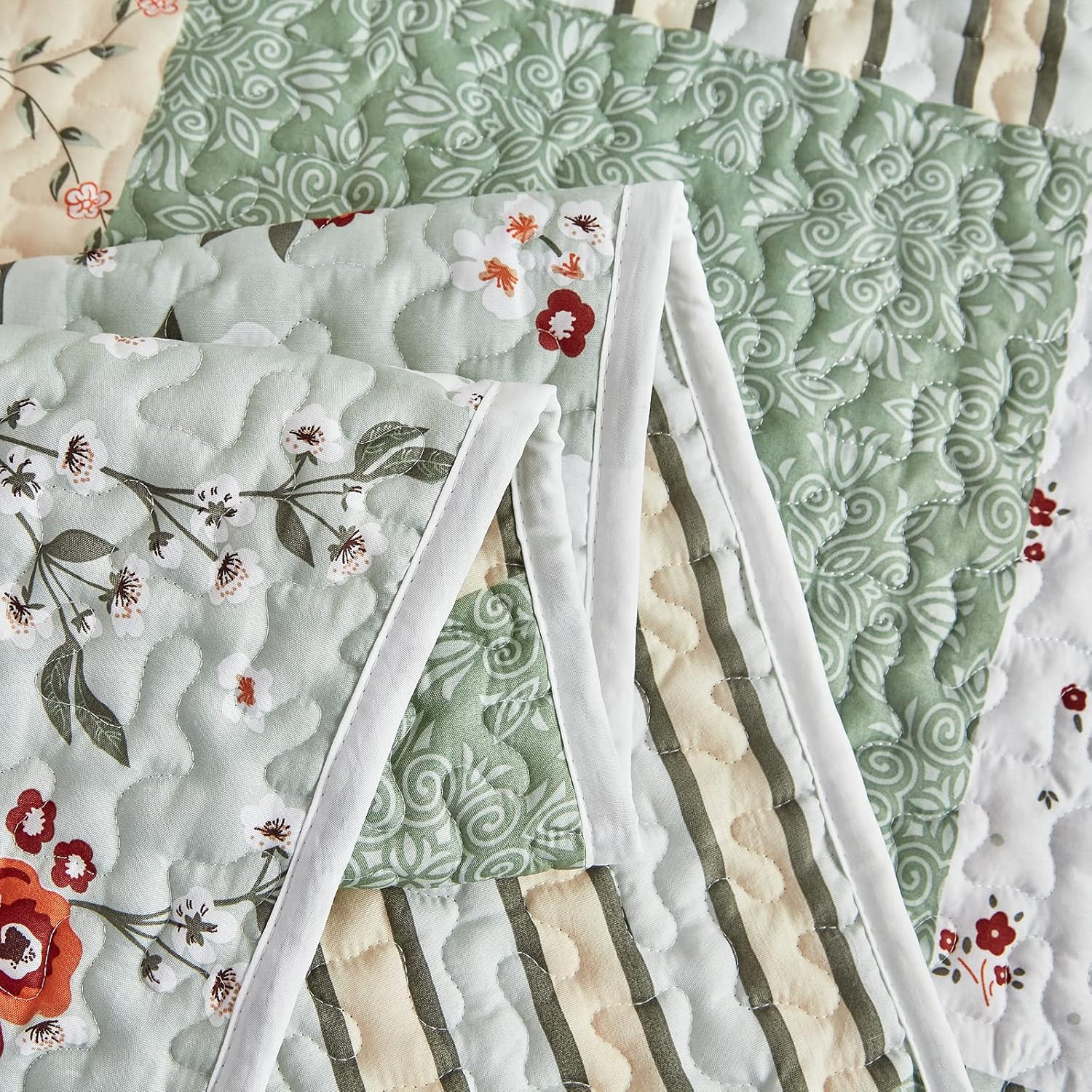 Flysheep Patchwork Quilt Set 3 Pieces QueenFull Size
