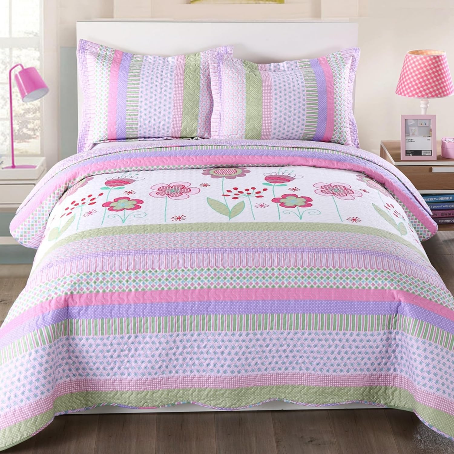 MarCielo 3 Piece Kids Bedspread Quilt Set