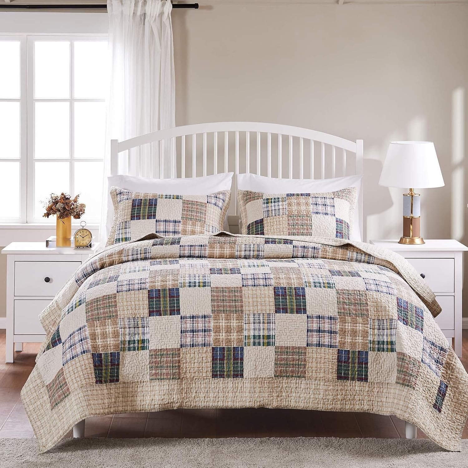 Taozhiyuan Cotton Quilted Bedspread Set 3-Piece Jumbo King 1