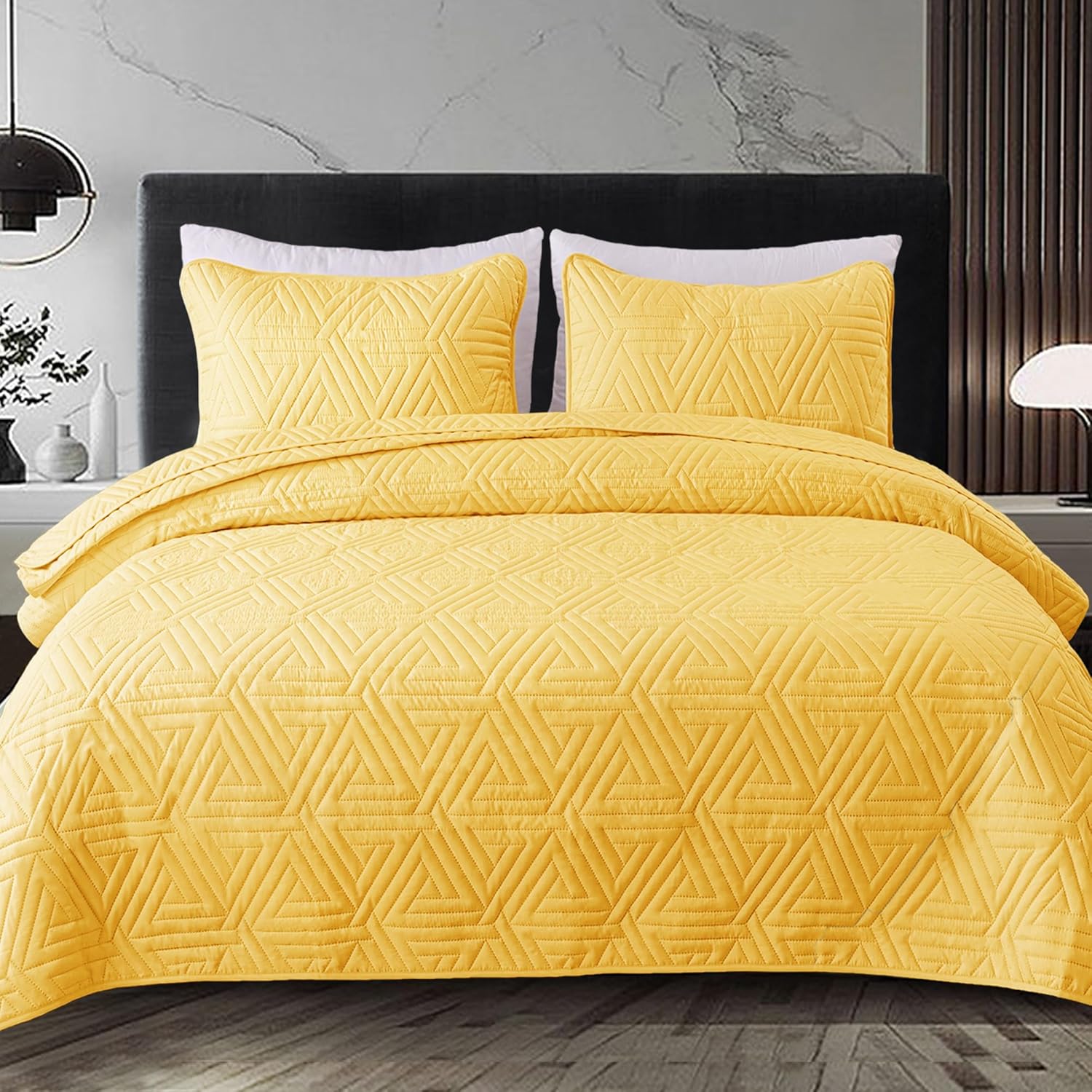Whale Flotilla Soft Twin Quilt Set Yellow