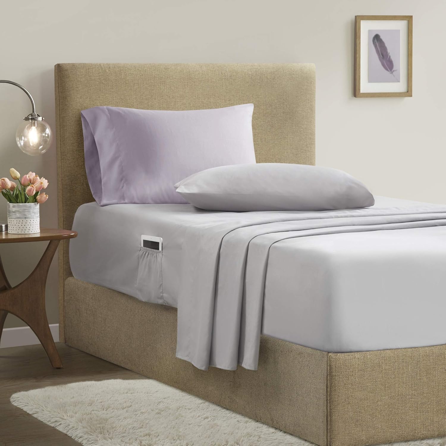 Comfort Spaces Bed in a Bag Set Kate Grey Purple