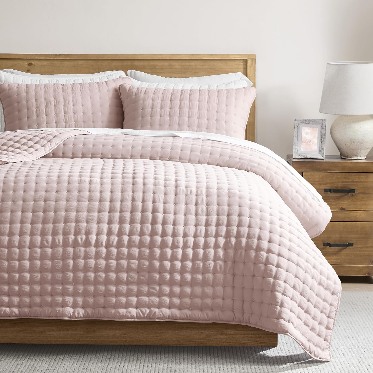 WDCOZY Cal King Quilt Set with Pillow Shams 3 Piece 118x106 Inches