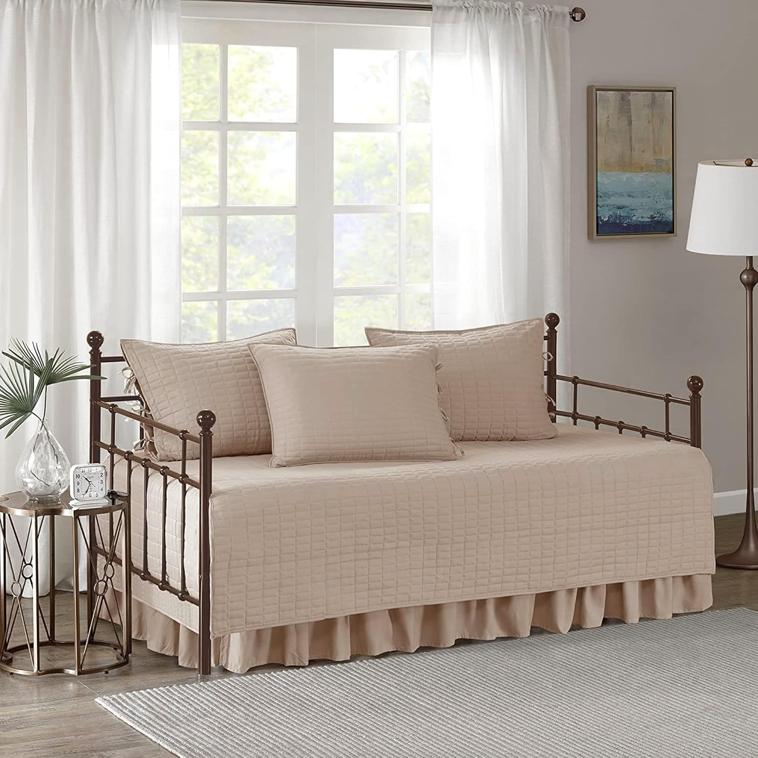 Comfort Spaces Daybed Cover - Luxe Double Sided Quilting 5 Piece Set