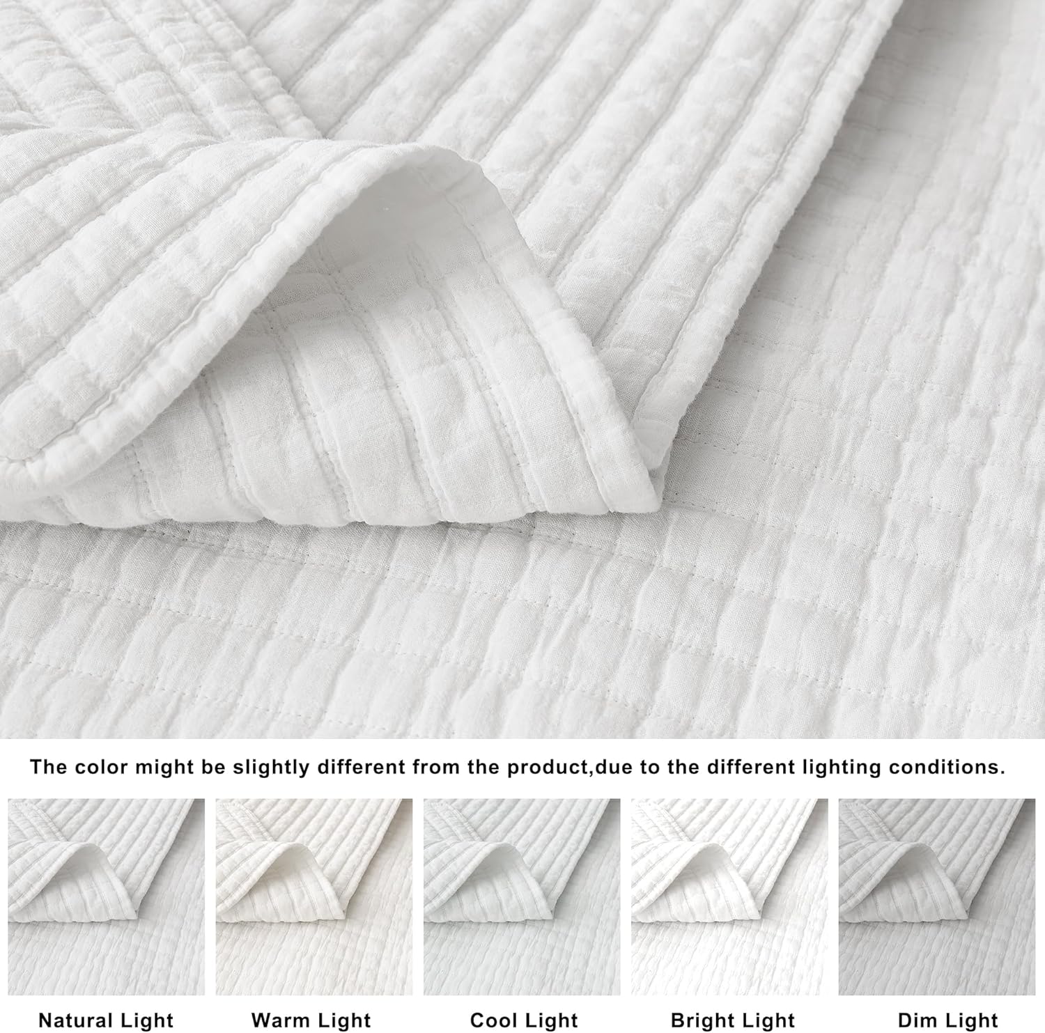 WDCOZY White Oversized Cal King Quilt Set