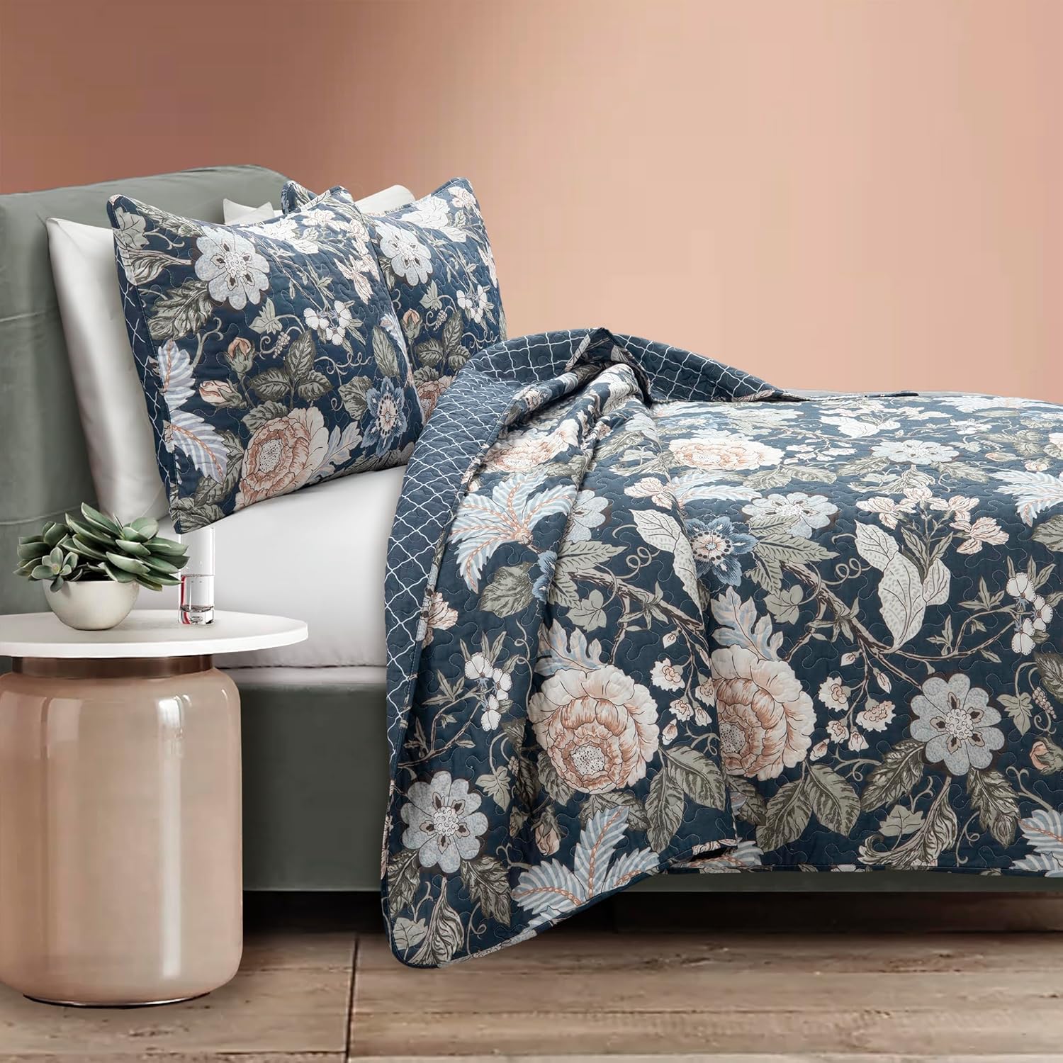 Lush Decor Sydney Reversible Cotton Quilt Set King 1