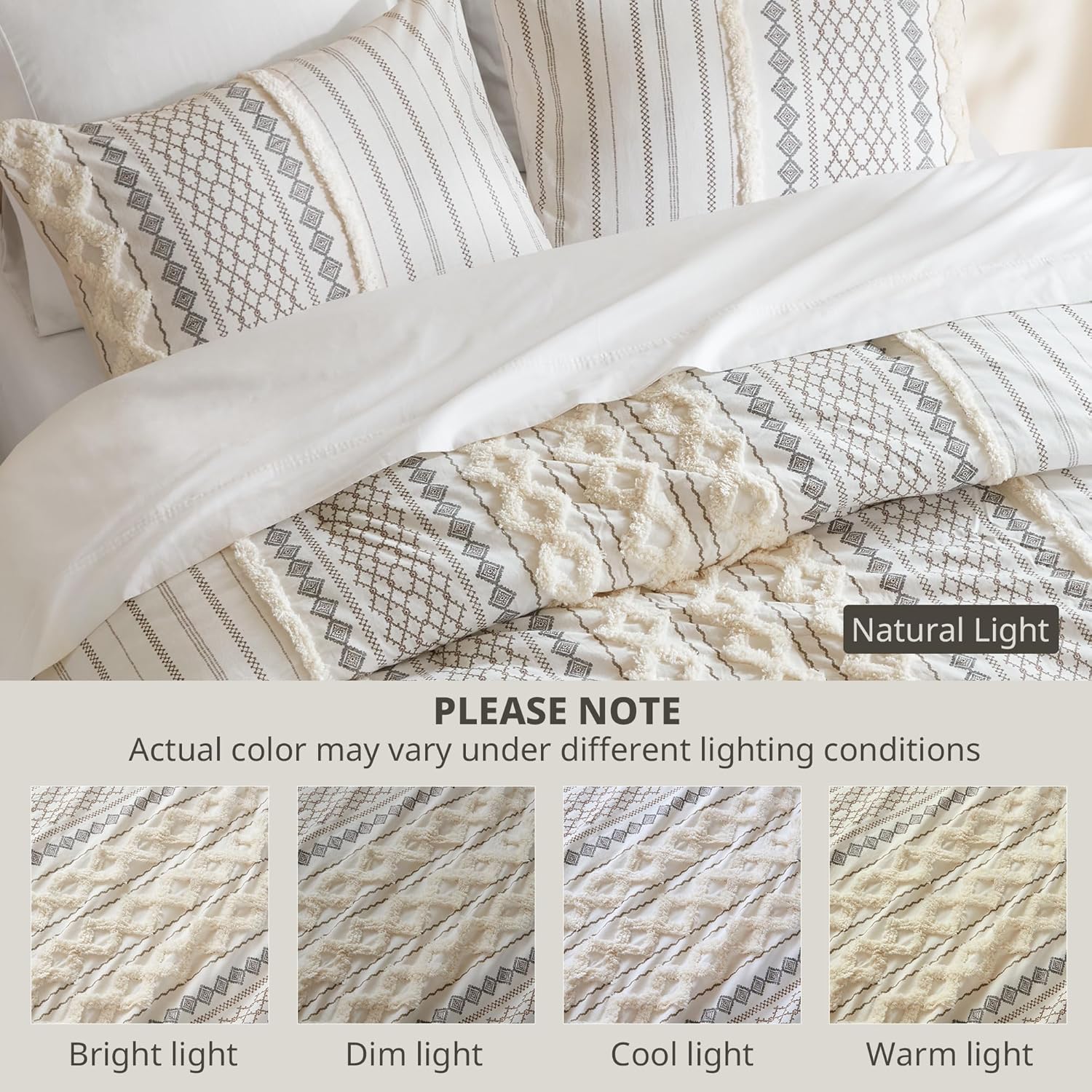 INKIVY King Size Chenille Tufted Comforter Set