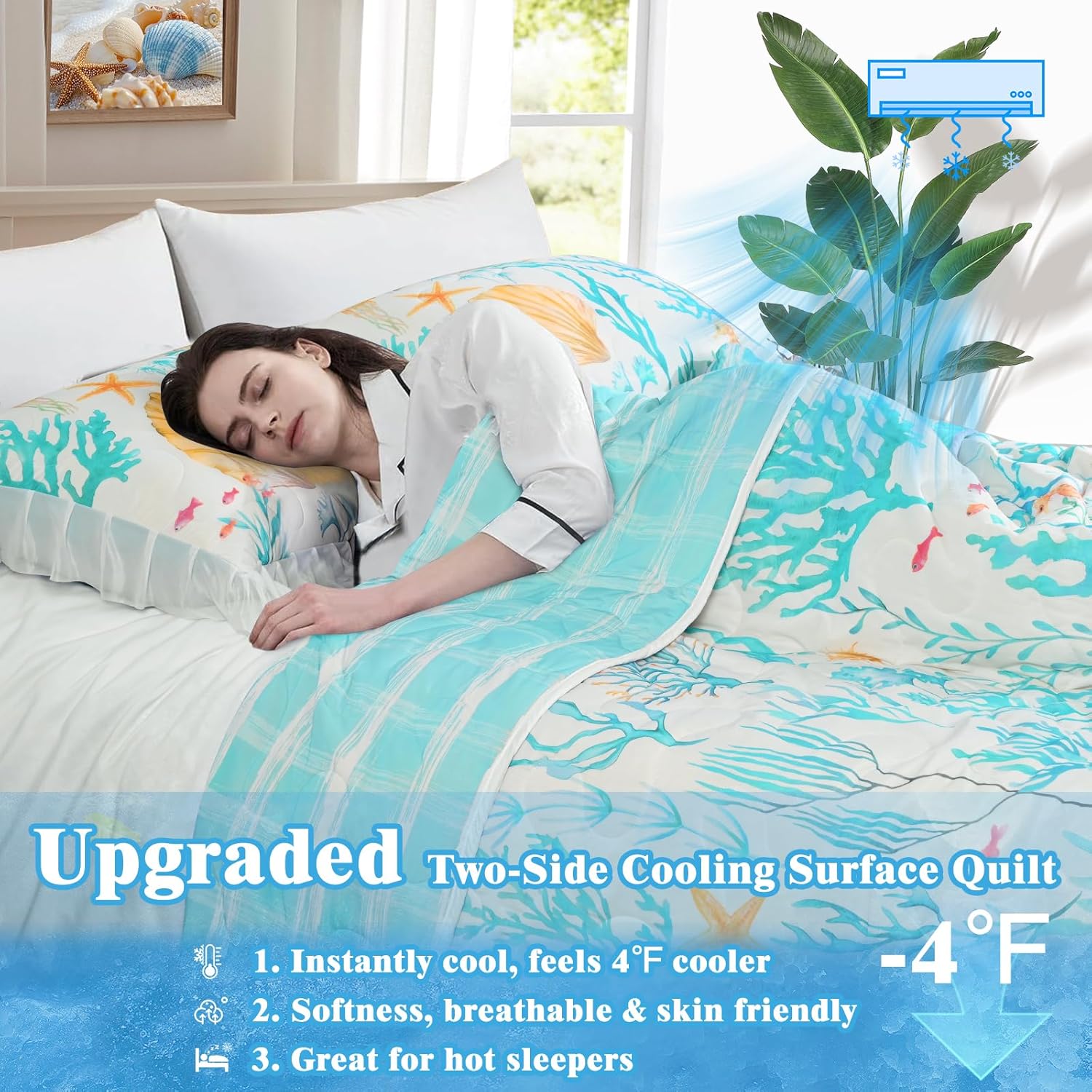 Likiyol 3 Piece Coastal Quilt Bedding Set 1