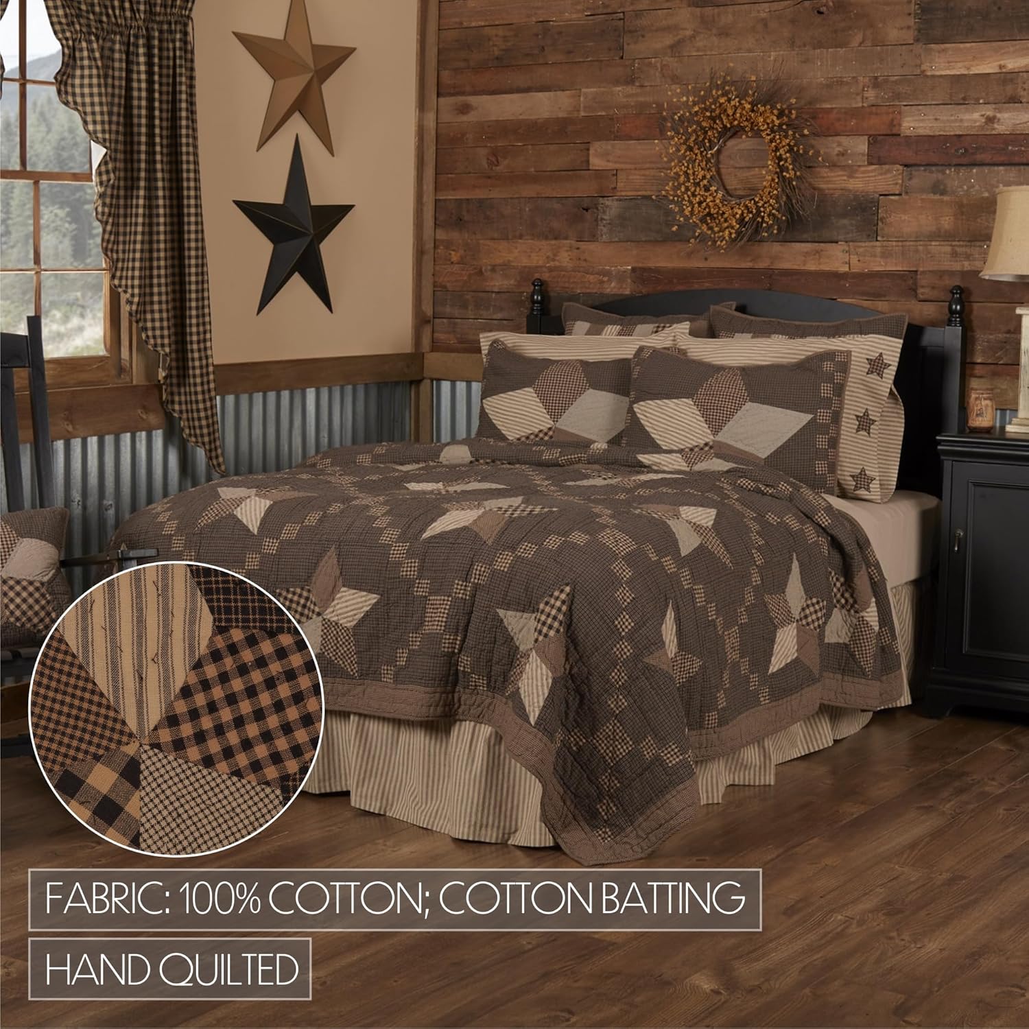VHC Brands Farmhouse Star 3-Piece Quilt Set