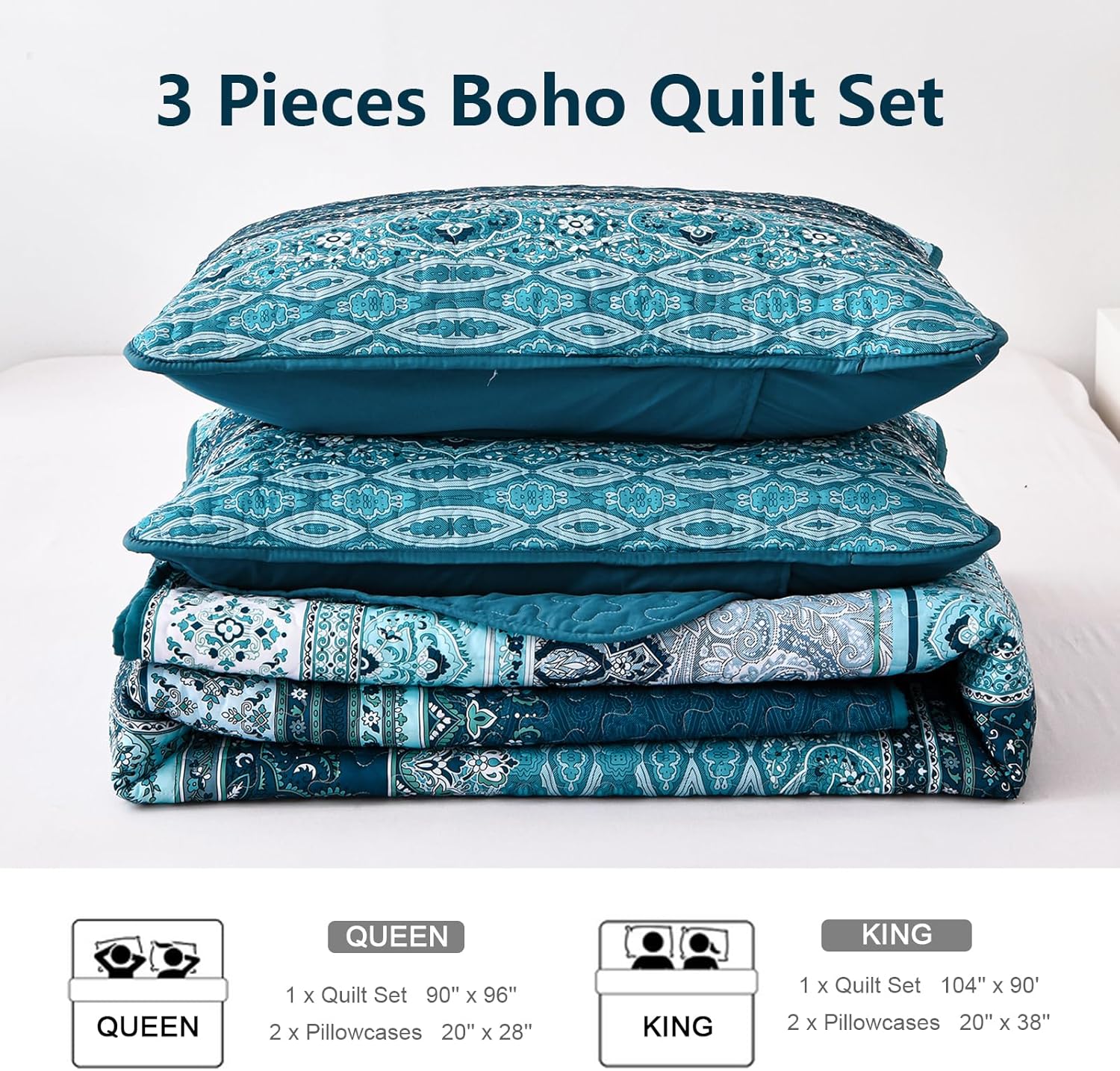 WONGS BEDDING Boho King Quilt Set