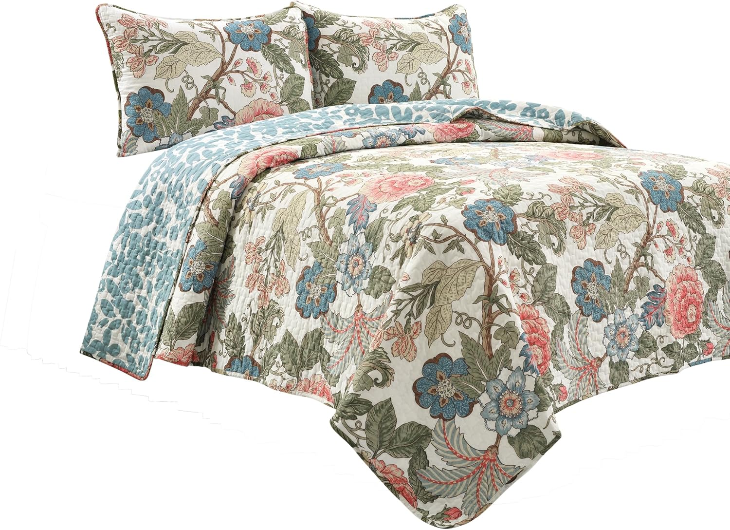 Lush Decor Sydney Reversible Cotton Quilt Set King