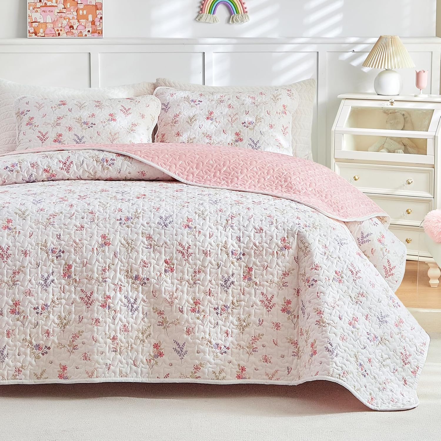 Joyreap 2Pc Cotton Quilt Set for Girls