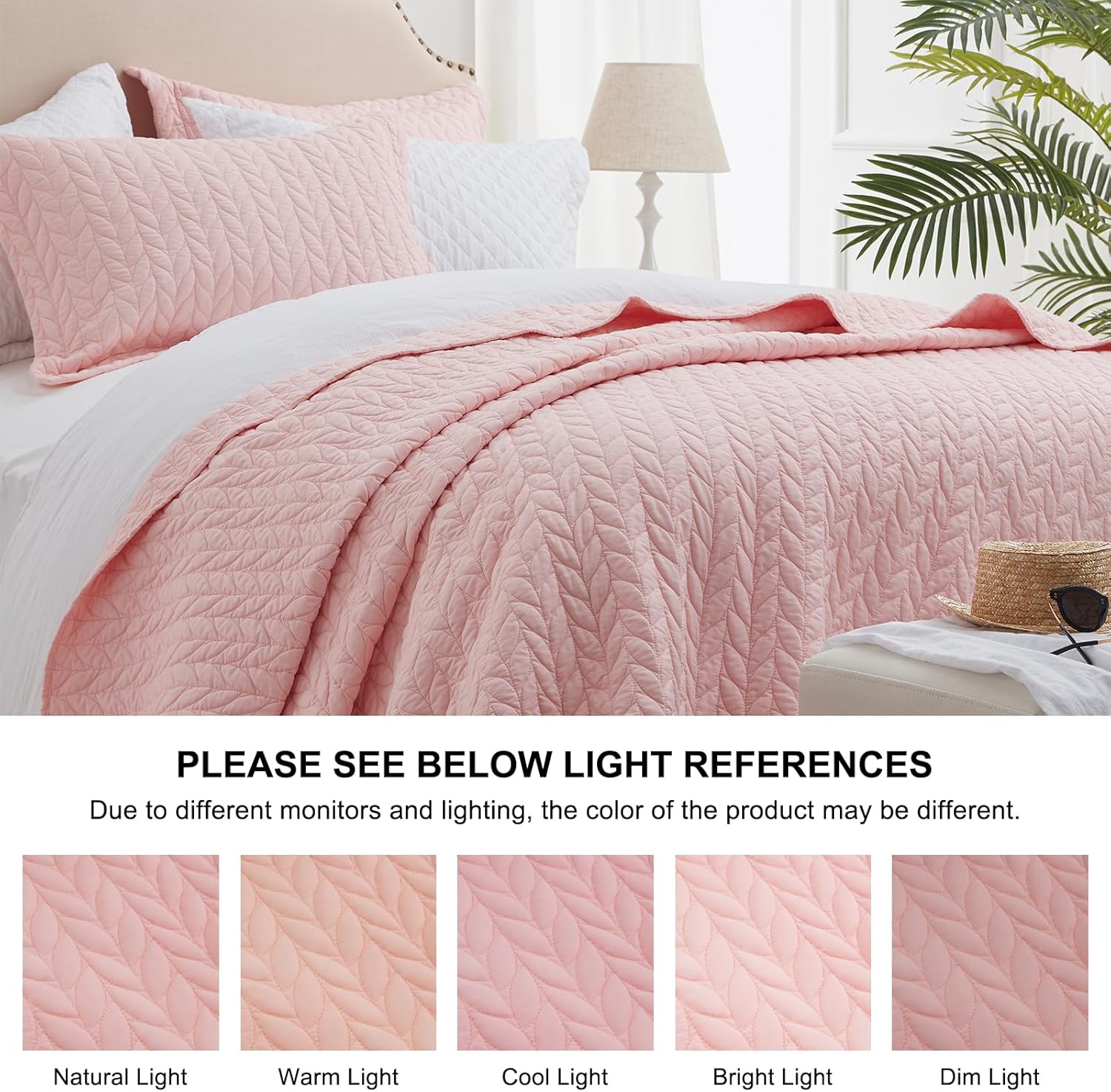 SunStyle Home Leaf Embroidered Queen Quilt Set 1