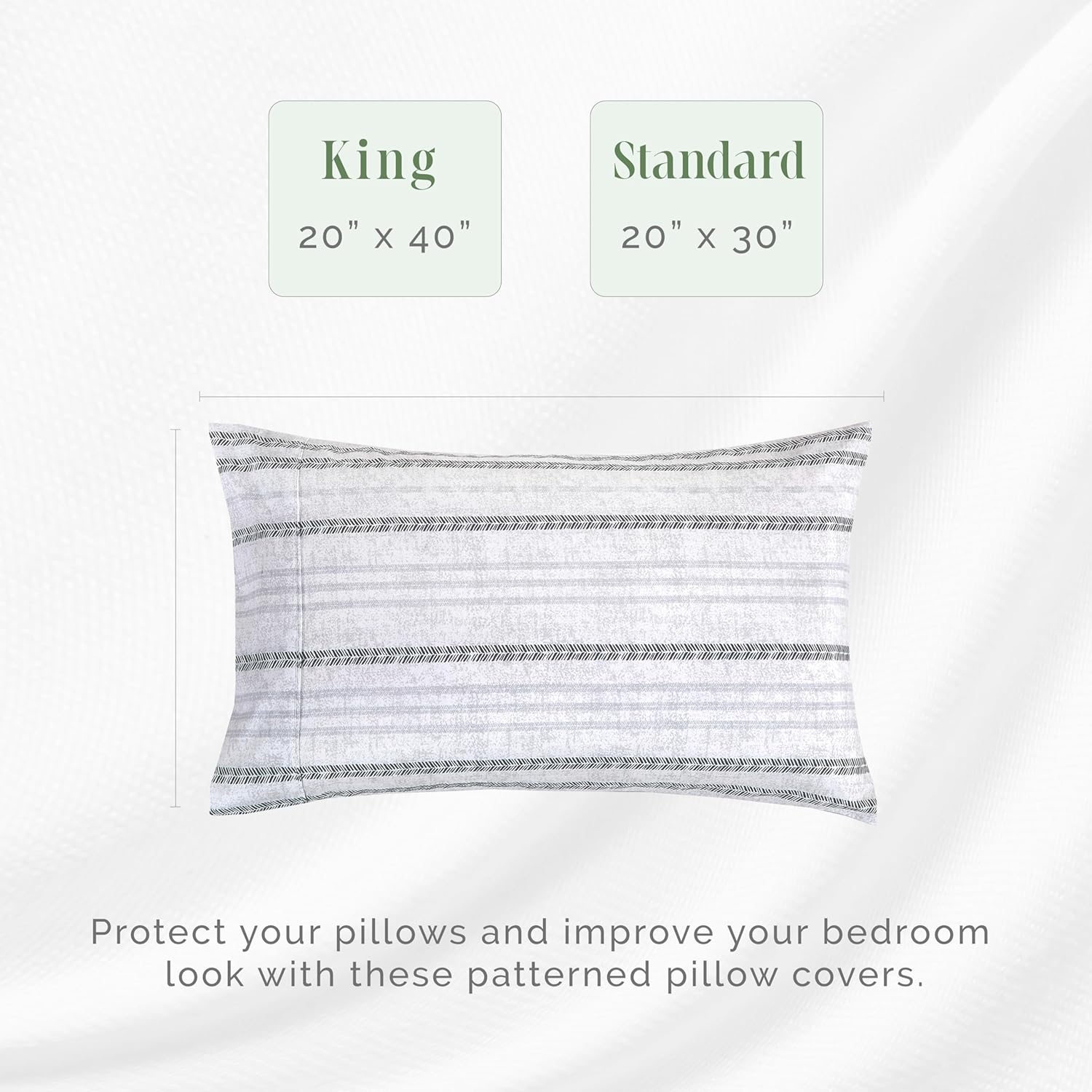 Elegant Comfort Ultra Soft Striped Pillowcases Set of 2 1