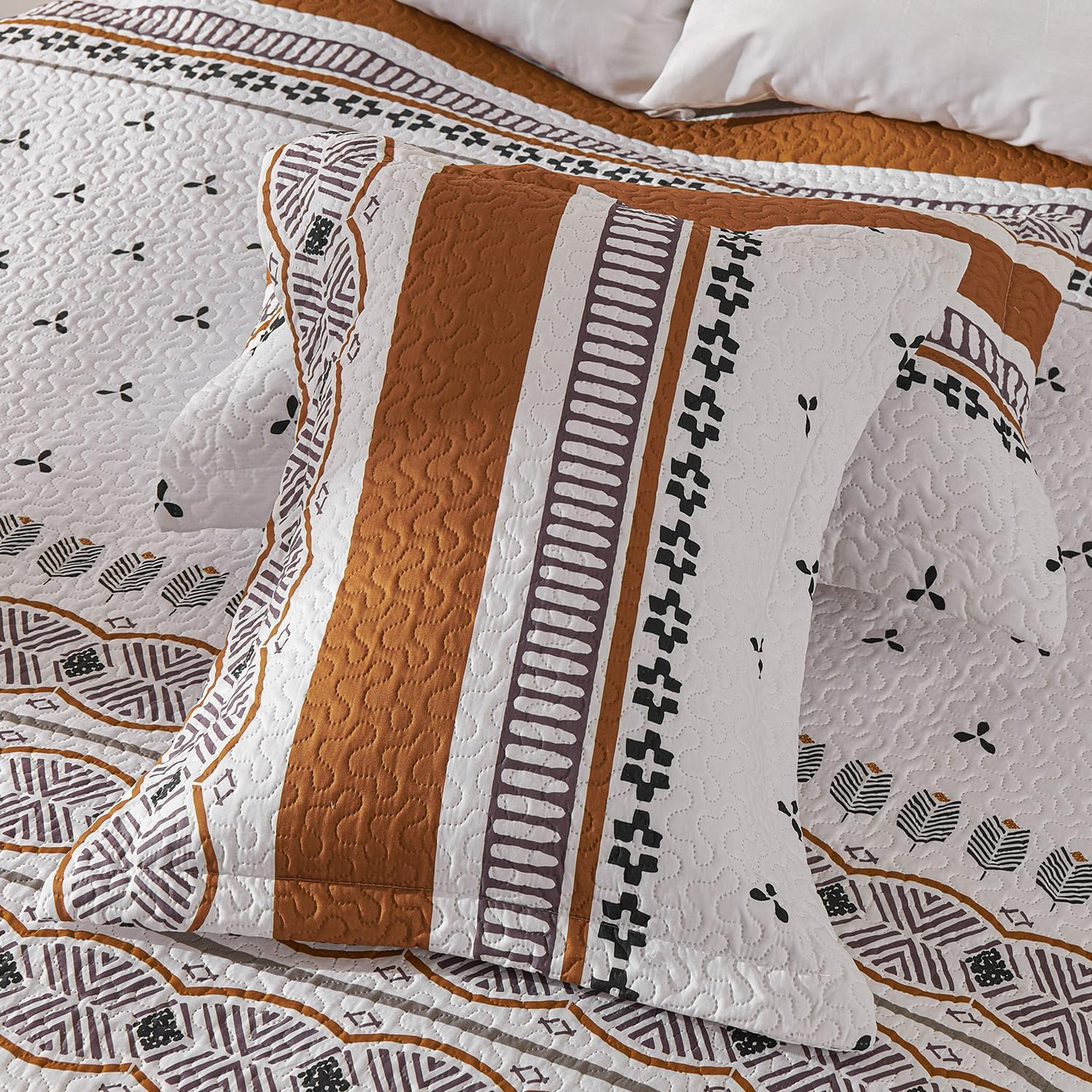 Cmfshape Queen Bohemia Quilt Set - 3 Pieces Reversible
