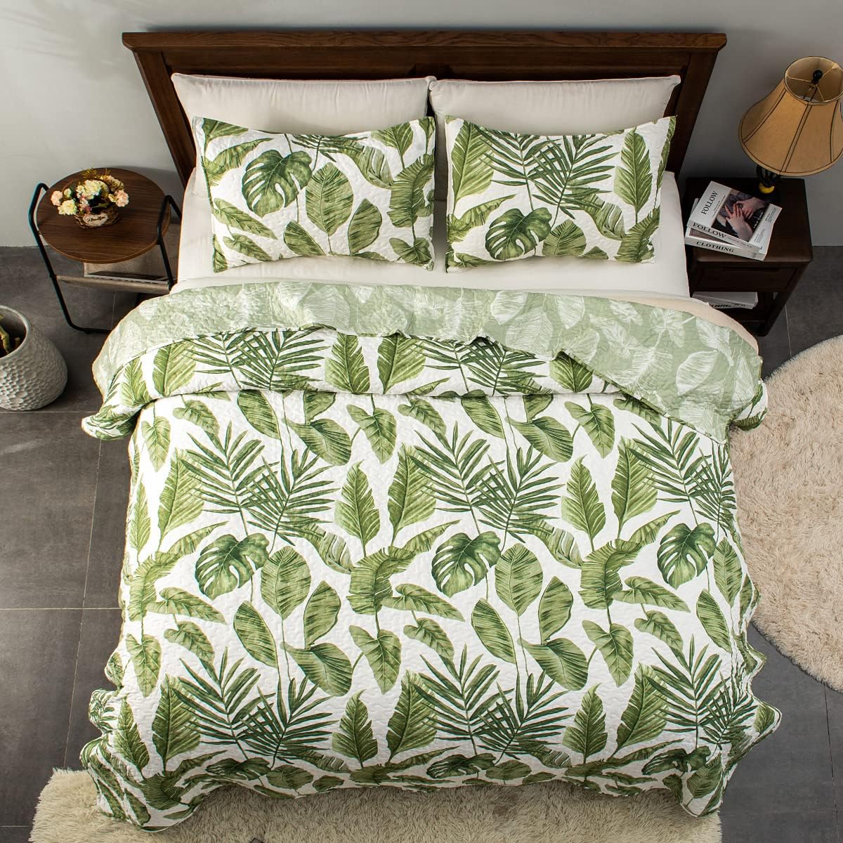 HORIMOTE HOME Tropical Plants Quilt Set Twin 2 Pieces