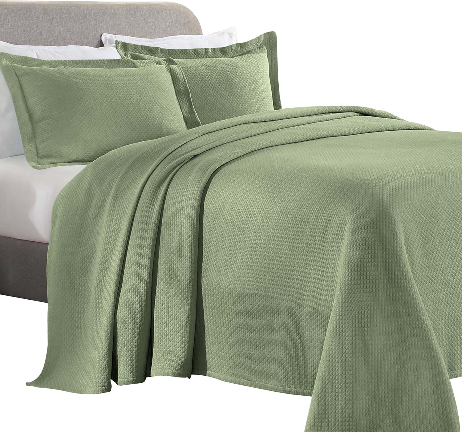 Superior Solitaire Cotton Bedspread Set Full Size 3 Piece