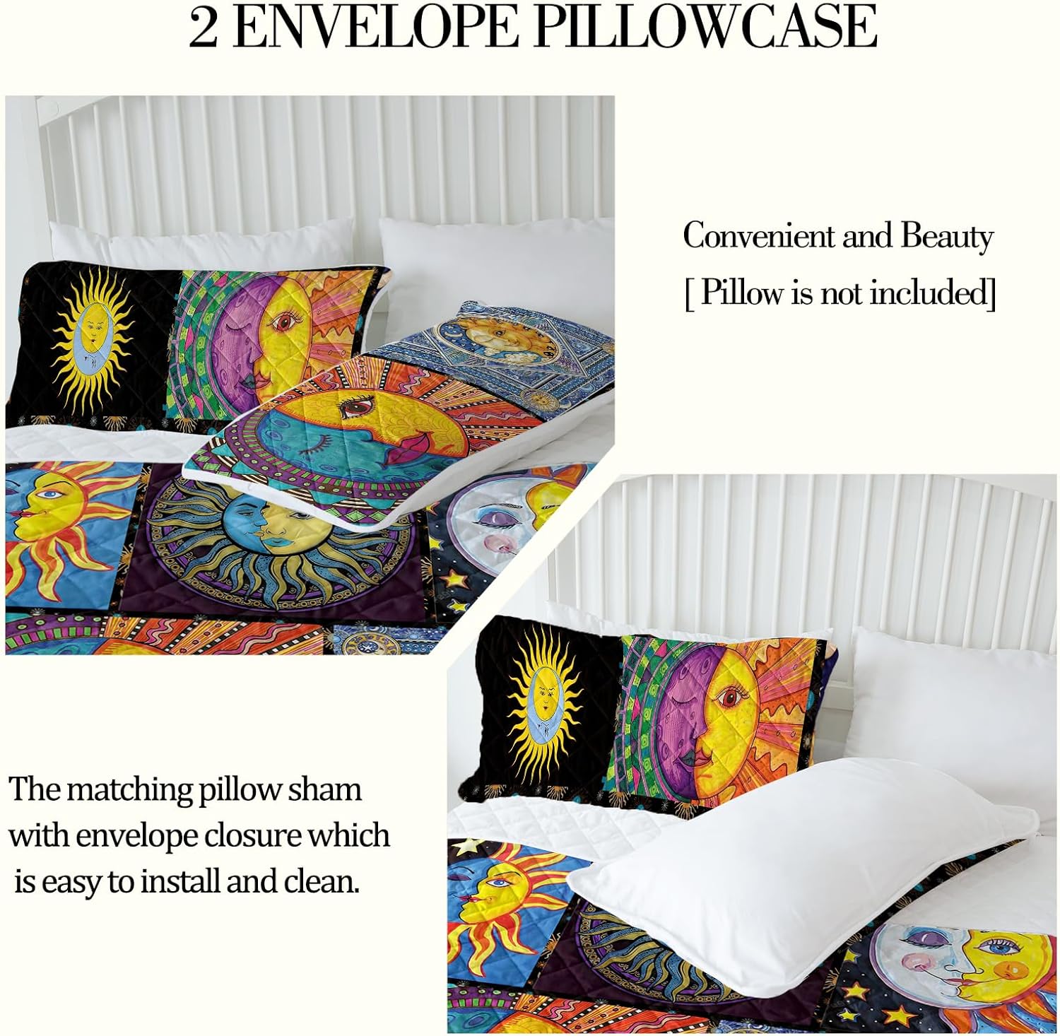 MASTERMARK Bohemian Sun Moon Pattern Quilt Set