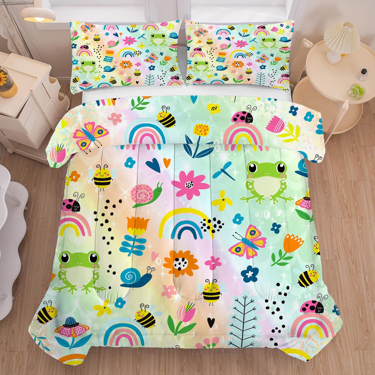FUYEUN Rainbow Comforter Set Queen Size 1