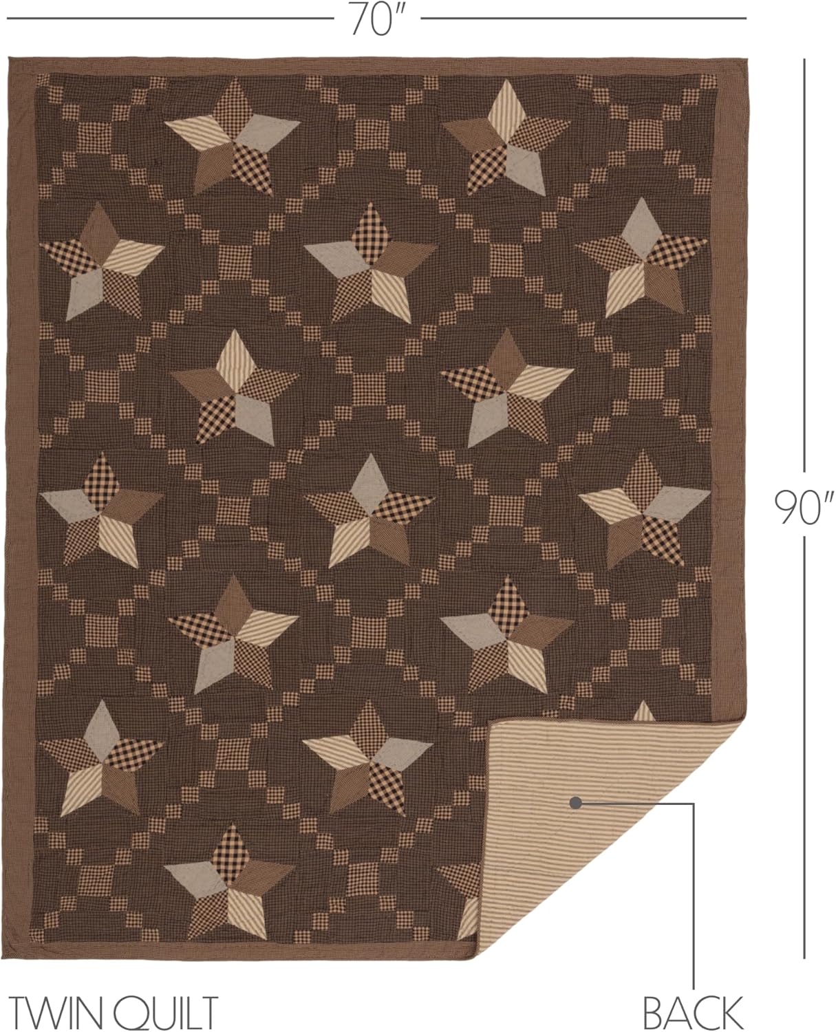 VHC Brands Farmhouse Star 3-Piece Quilt Set