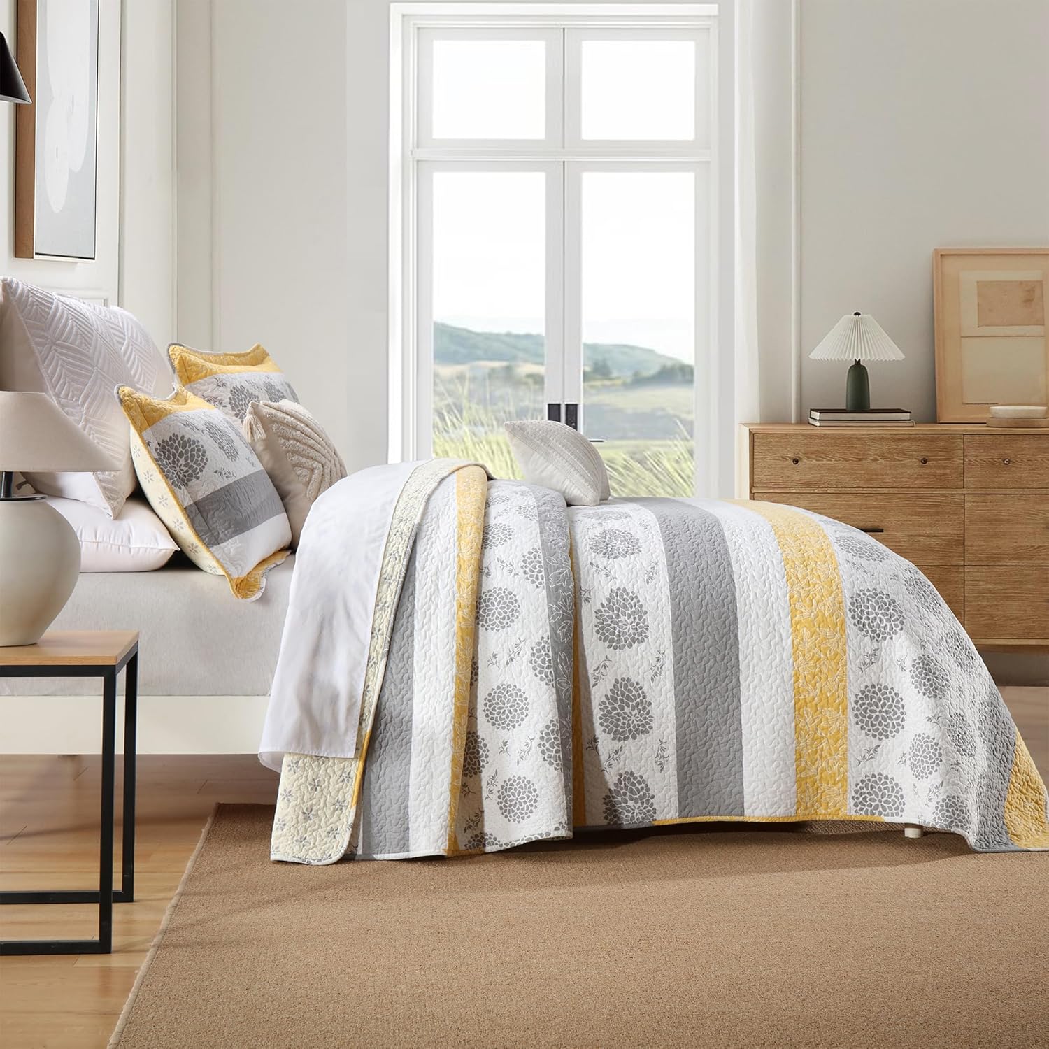 Homzard Quilt Set Queen Size 3 Piece