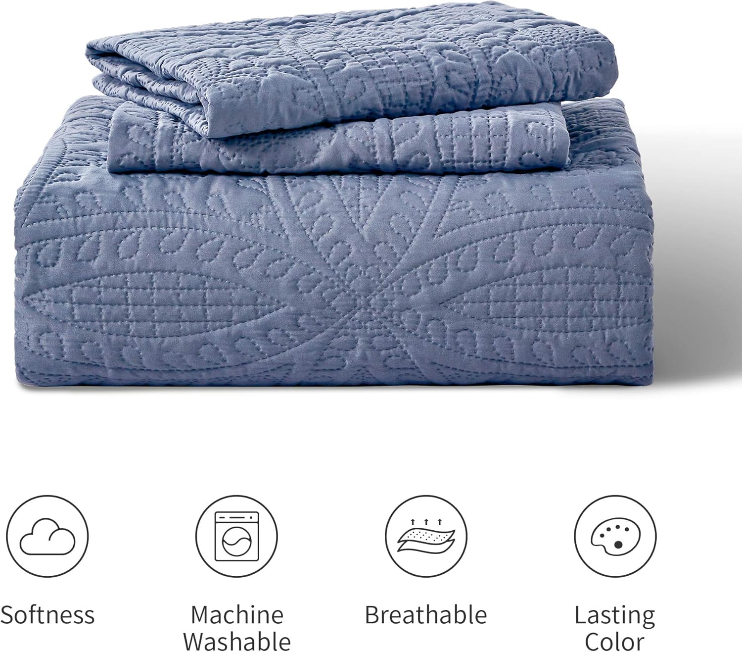 Loves Cabin Queen Quilt Set with Coin Pattern