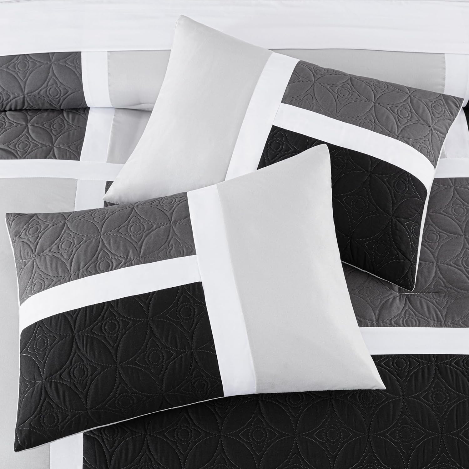 Chezmoi Upland 7-Piece Patchwork Comforter Set Queen