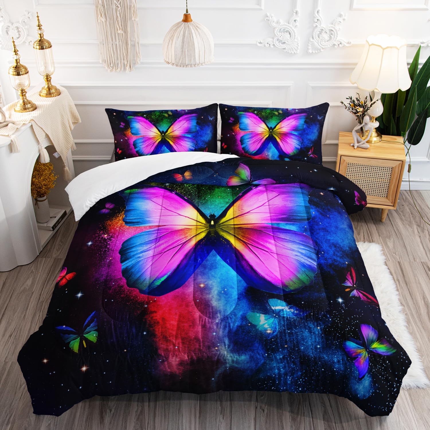 Galaxy Butterfly Comforter Set Full Size 1